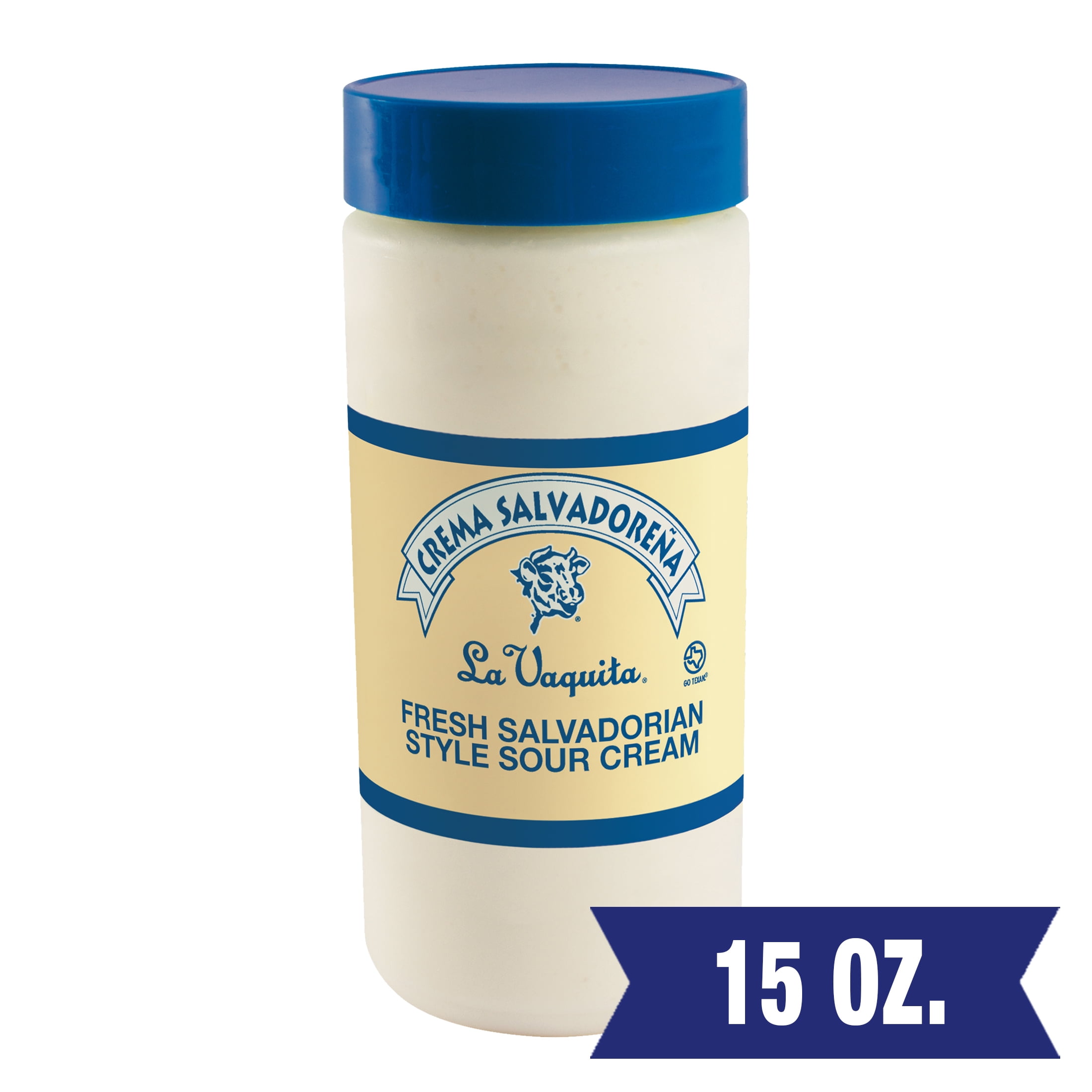 La Vaquita Crema Salvadorena, Sour Cream, 15 oz Resealable Plastic Bottle (Refrigerated Dairy)