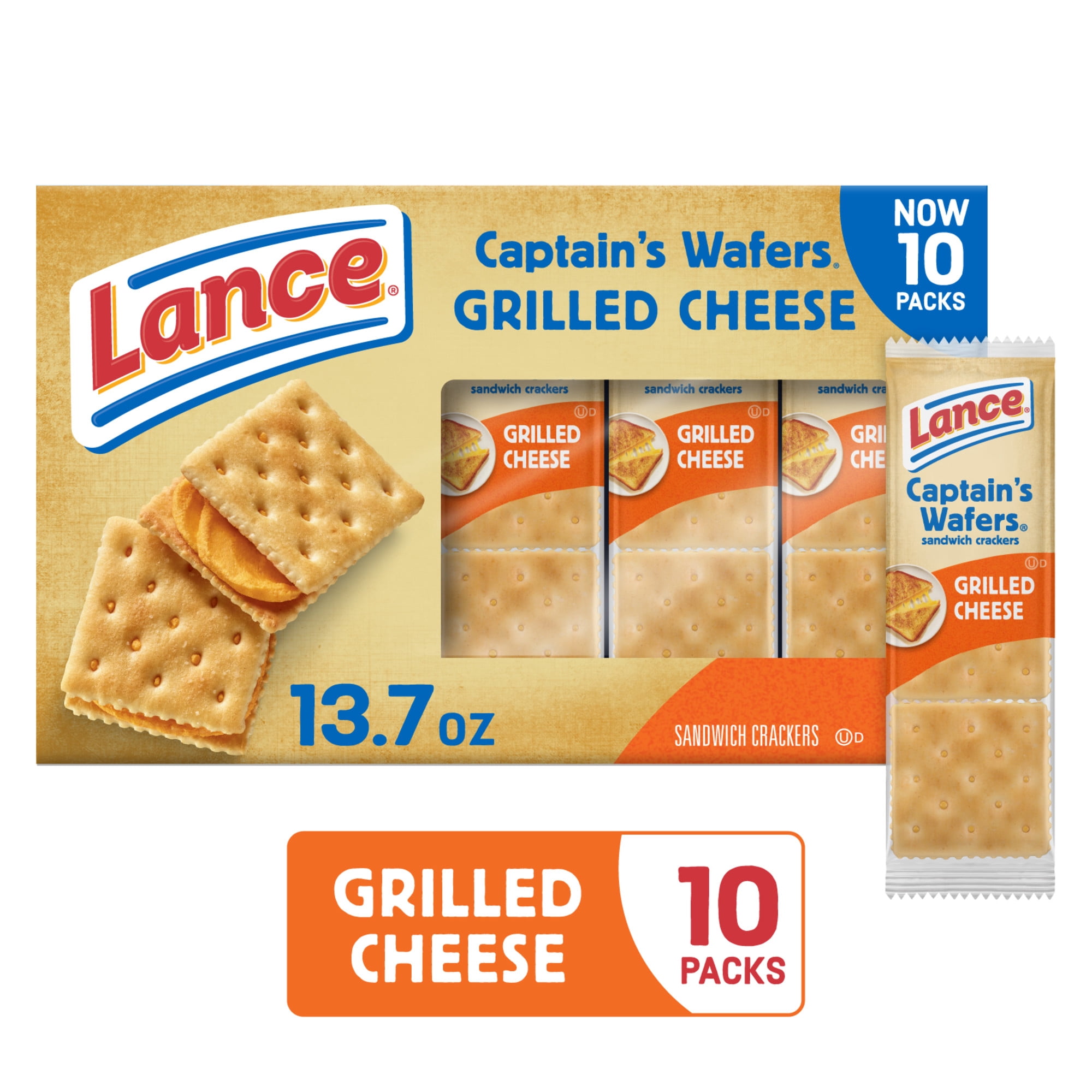 Lance Captain's Wafers Grilled Cheese Sandwich Crackers, 1.37 oz (10 Pack)