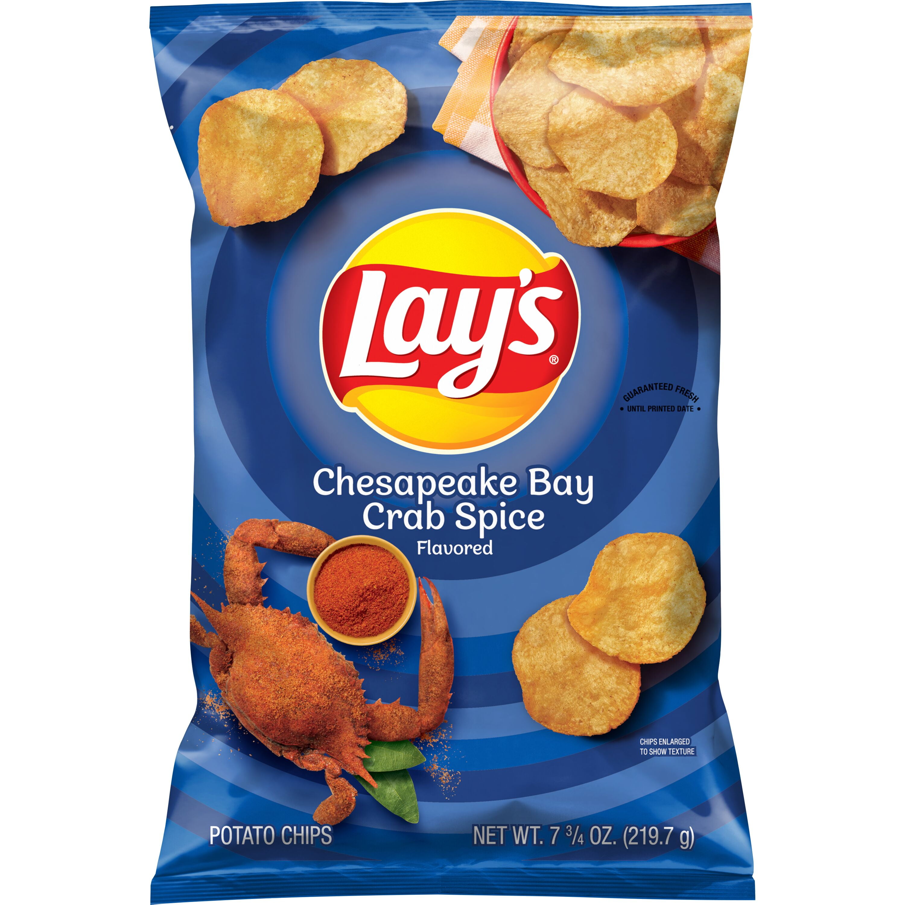 Lay's Potato Chips Snack Chips, Chesapeake Bay Crab Spice, 7.75 oz Bag