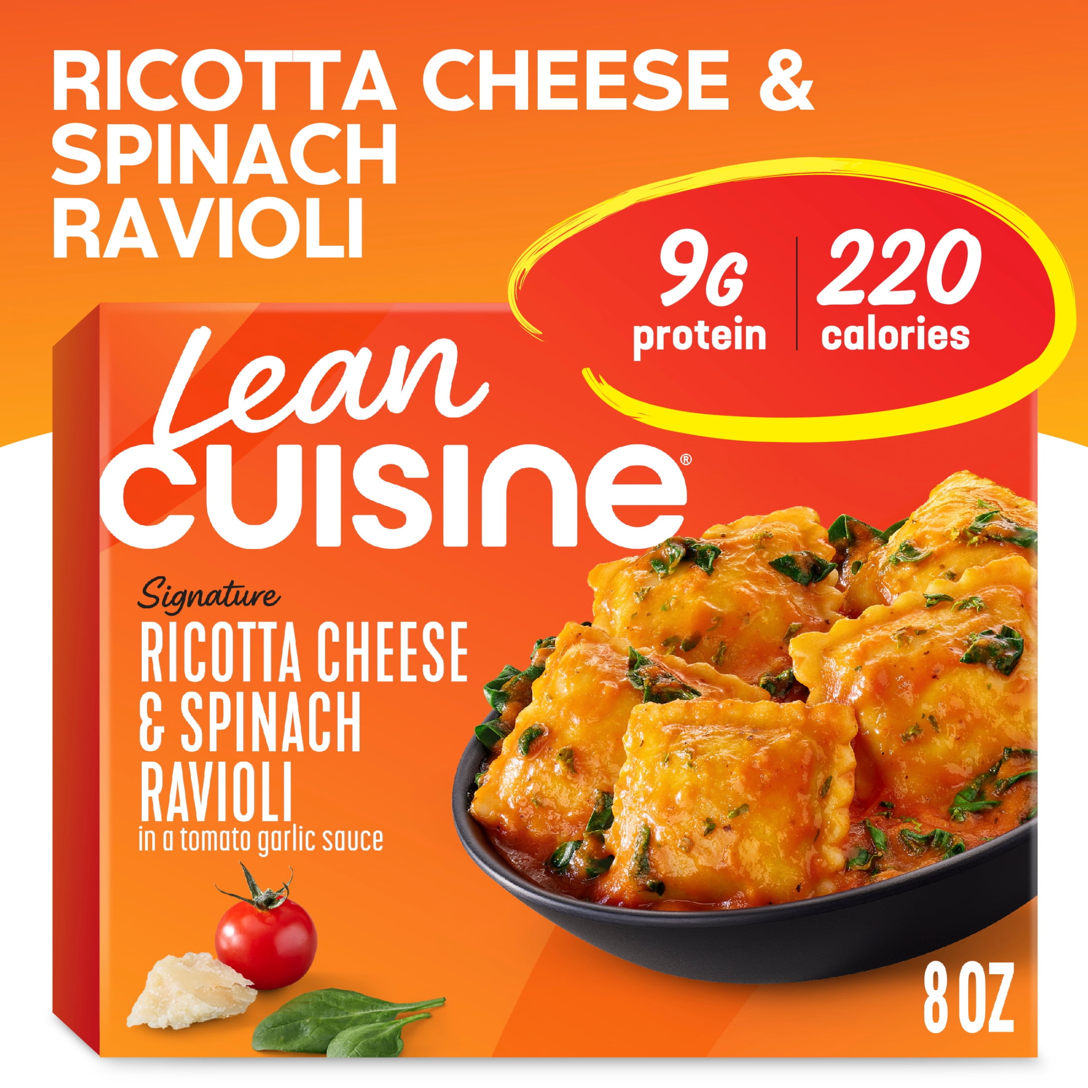 Lean Cuisine Ricotta Cheese and Spinach Ravioli, Frozen Meal, 8 oz