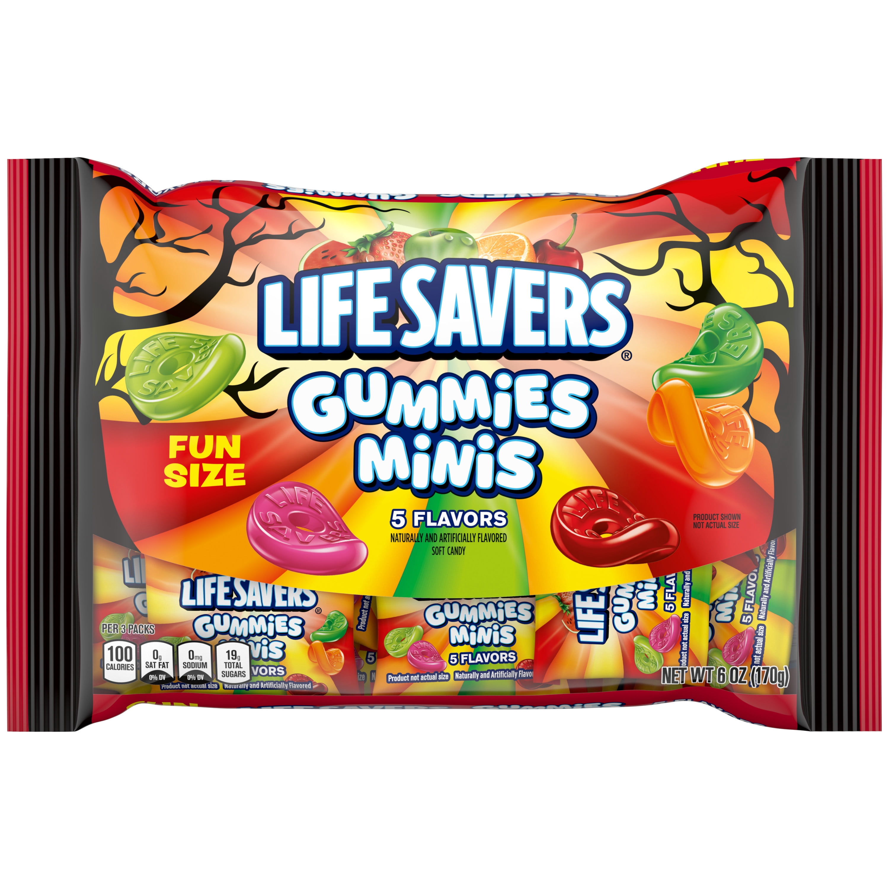 Life Savers Gummies Minis 5 Flavors Halloween Candy - 6 oz Bag
