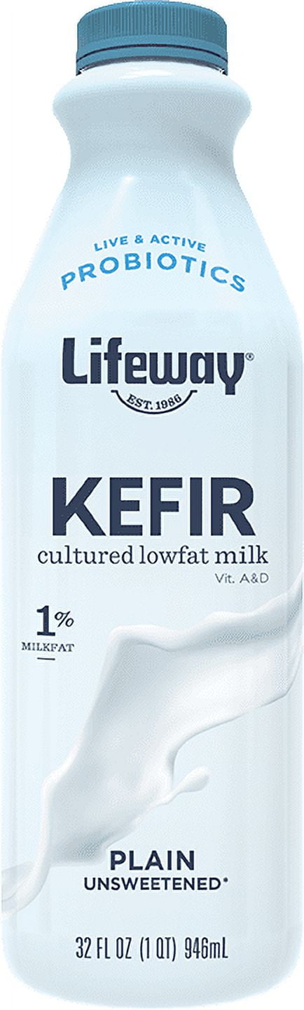Lifeway, Plain, Unsweetened Cultured Low-fat Milk Kefir, Refrigerated 32 fl oz Plastic Bottle