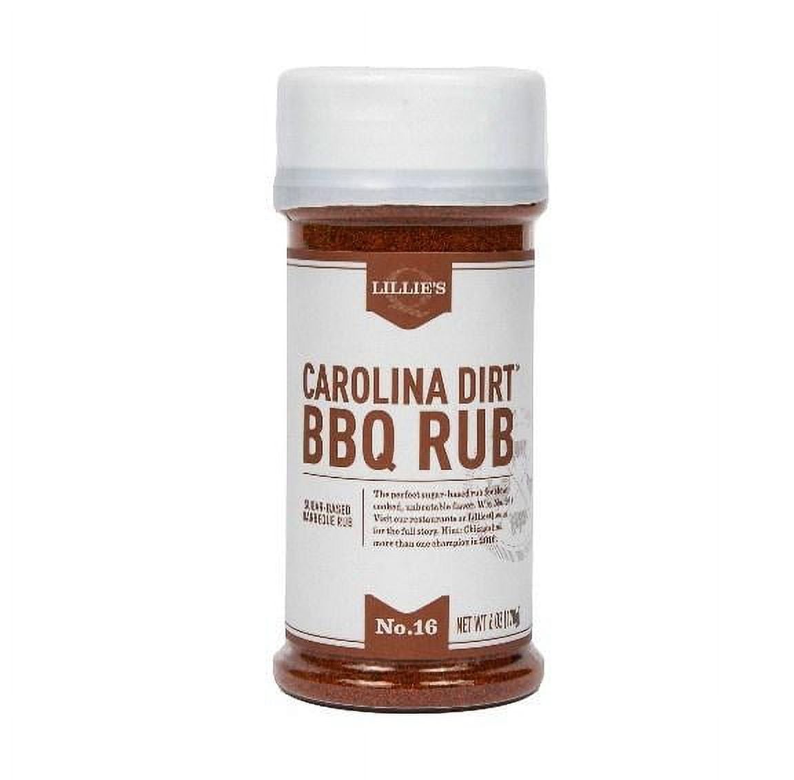 Lillies Q Carolina Dirt BBQ Rub Carolina BBQ Seasoning & Pork Rub for Ribs, Pulled Pork & Chicken, 6 oz