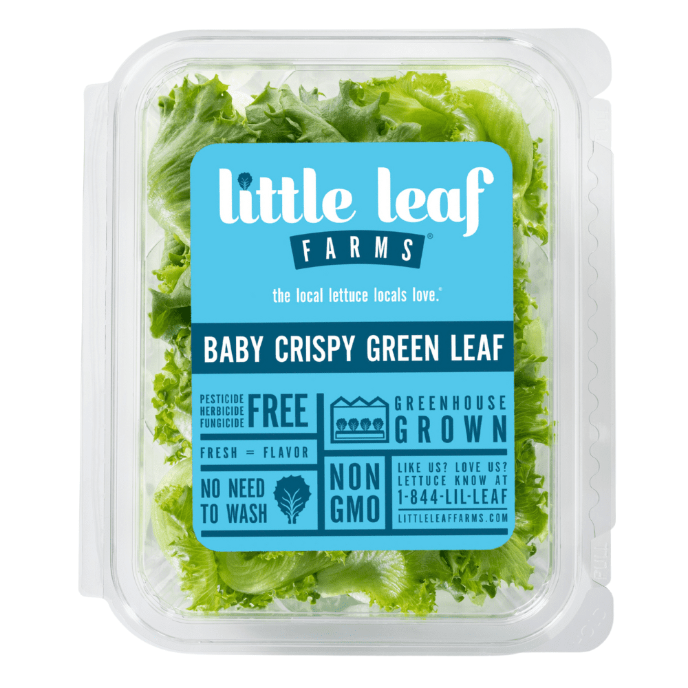 Little Leaf Farms Baby Crispy Green Leaf Salad, 4 oz Clam Shell, Fresh