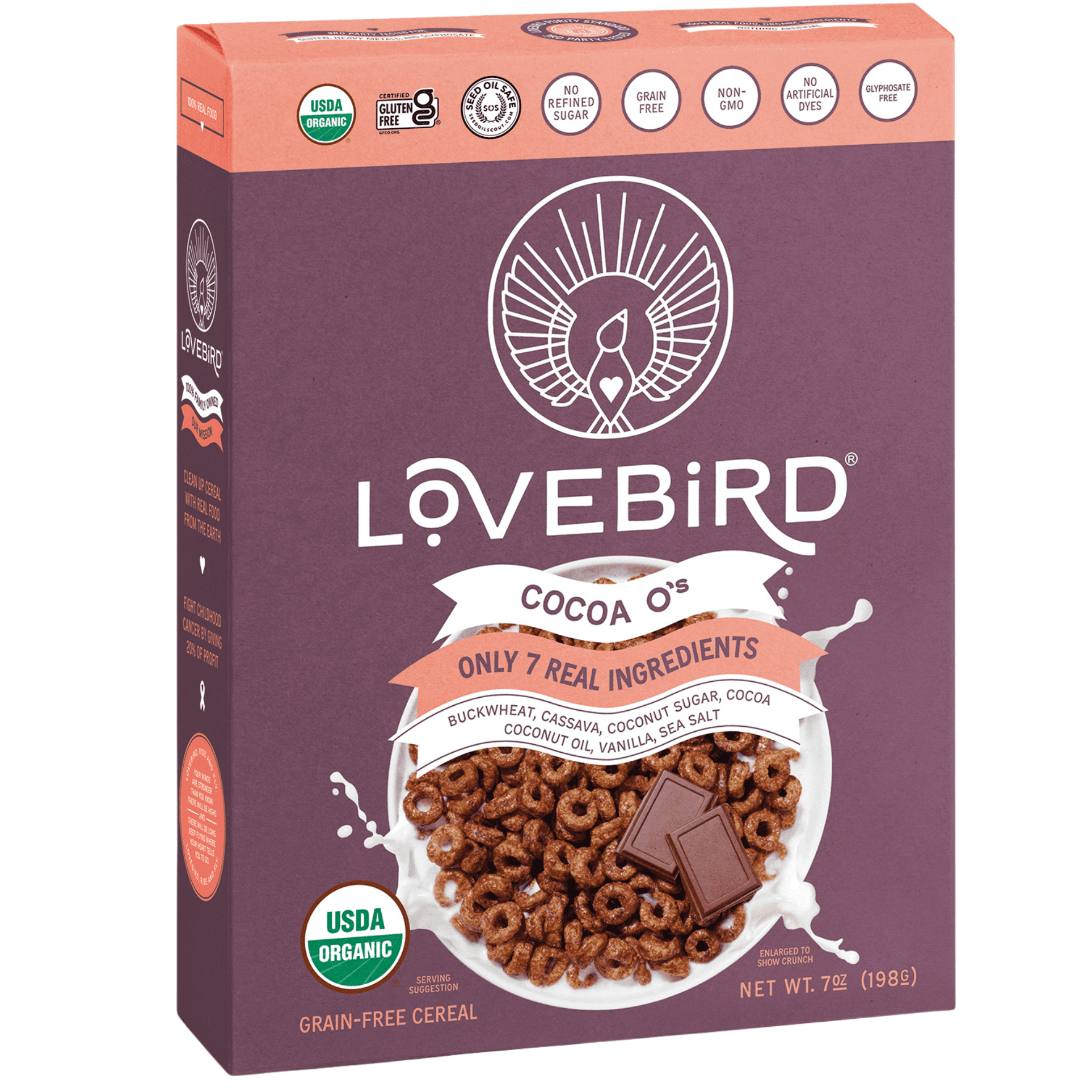 Lovebird Organic Grain-Free Cereal Cocoa , 7 Oz.