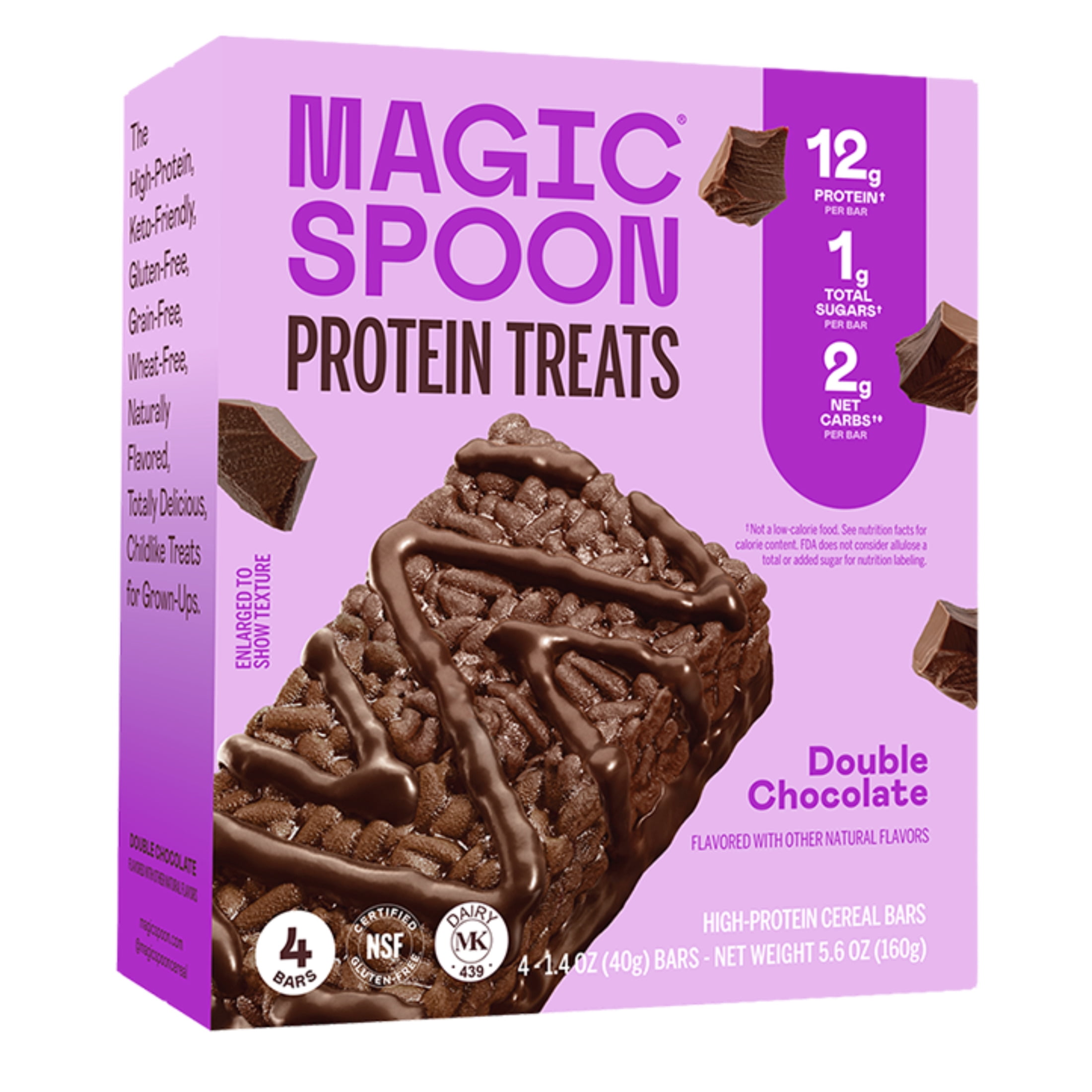 Magic Spoon Double Chocolate Protein Treats, 5.6 oz, 4 Count