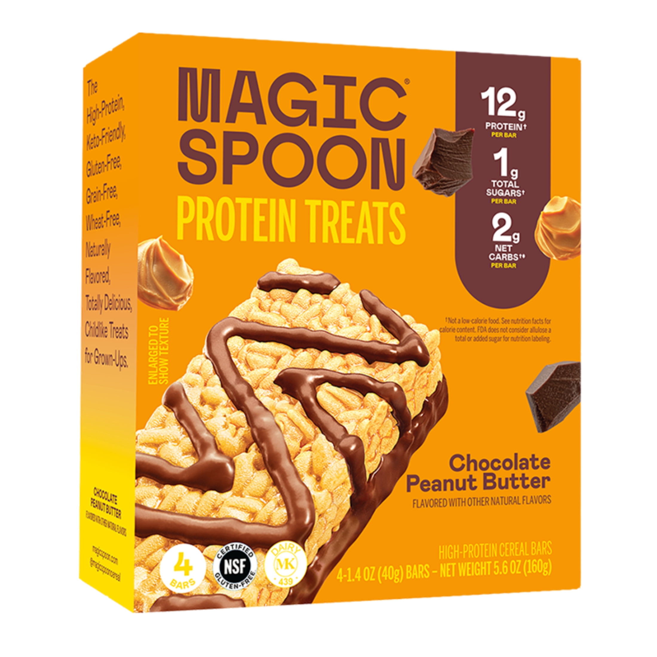 Magic Spoon Chocolate Peanut Butter Protein Treats, 5.6 oz, 4 Count