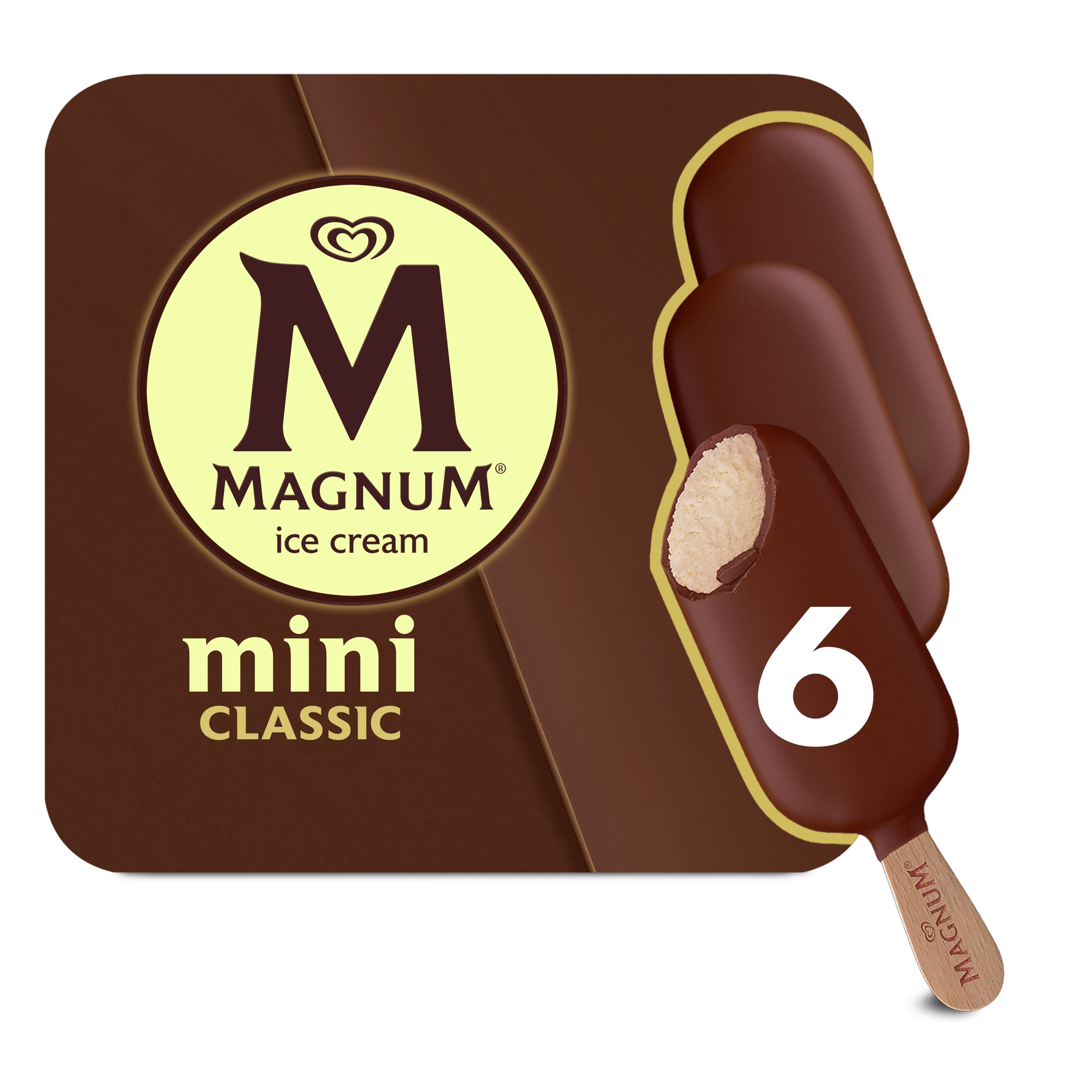 Magnum Mini Classic Creamy Kosher Vanilla Ice Cream Bars, 1.85 oz 6 Bars