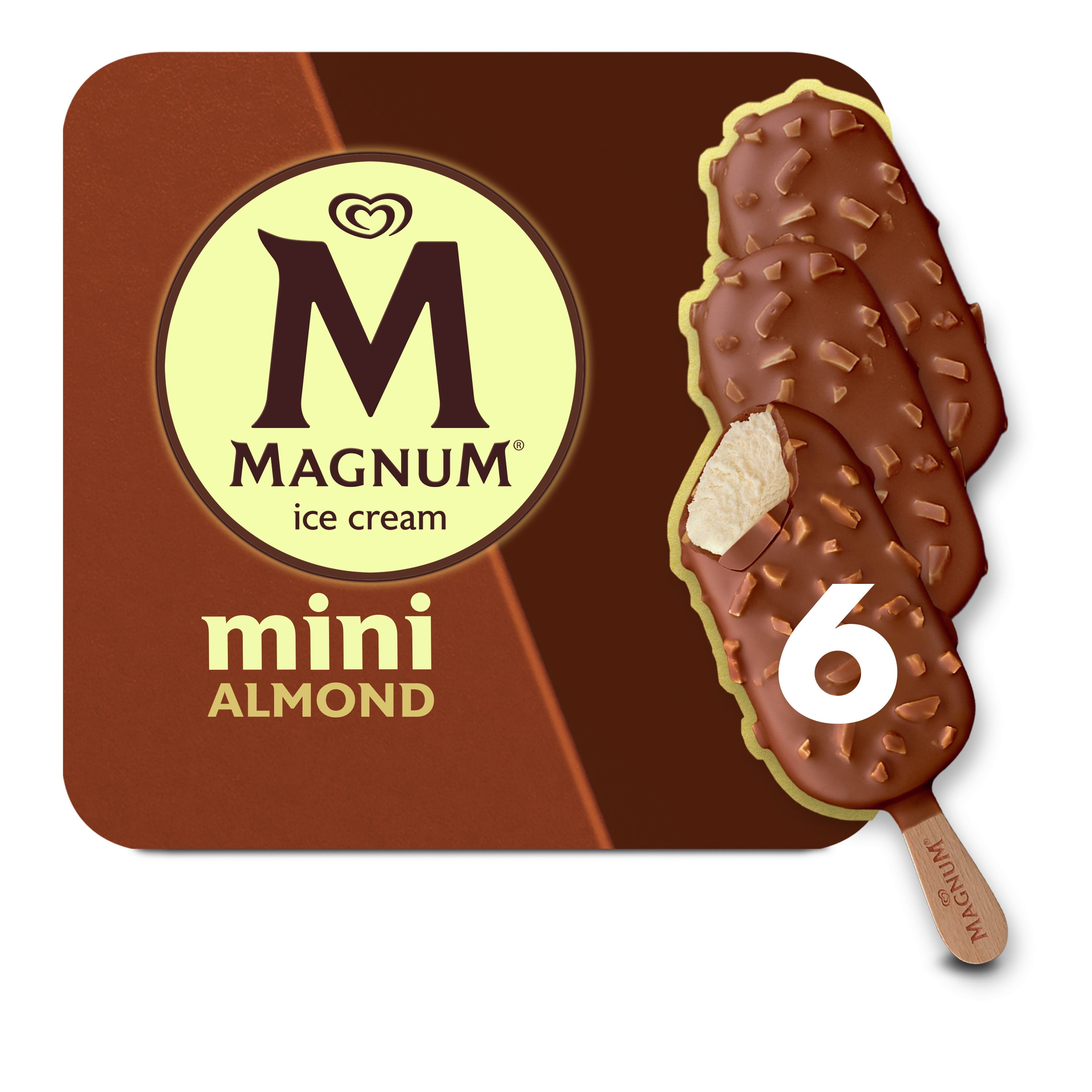 Magnum Mini Creamy Almond Ice Cream Bars Kosher, 6 Count
