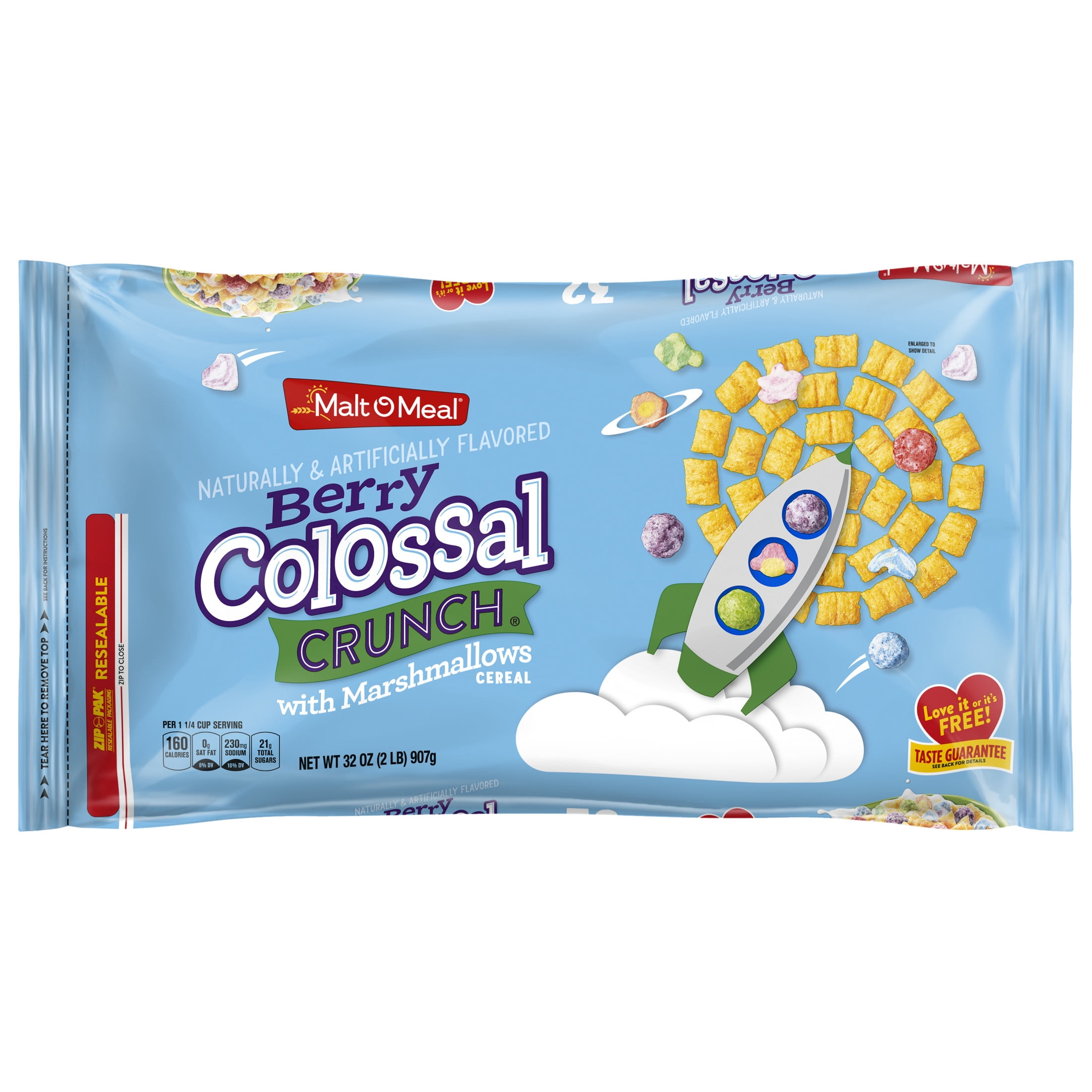 Malt-O-Meal Berry Colossal Crunch with Marshmallows Cereal, 32 oz Resealable Bag