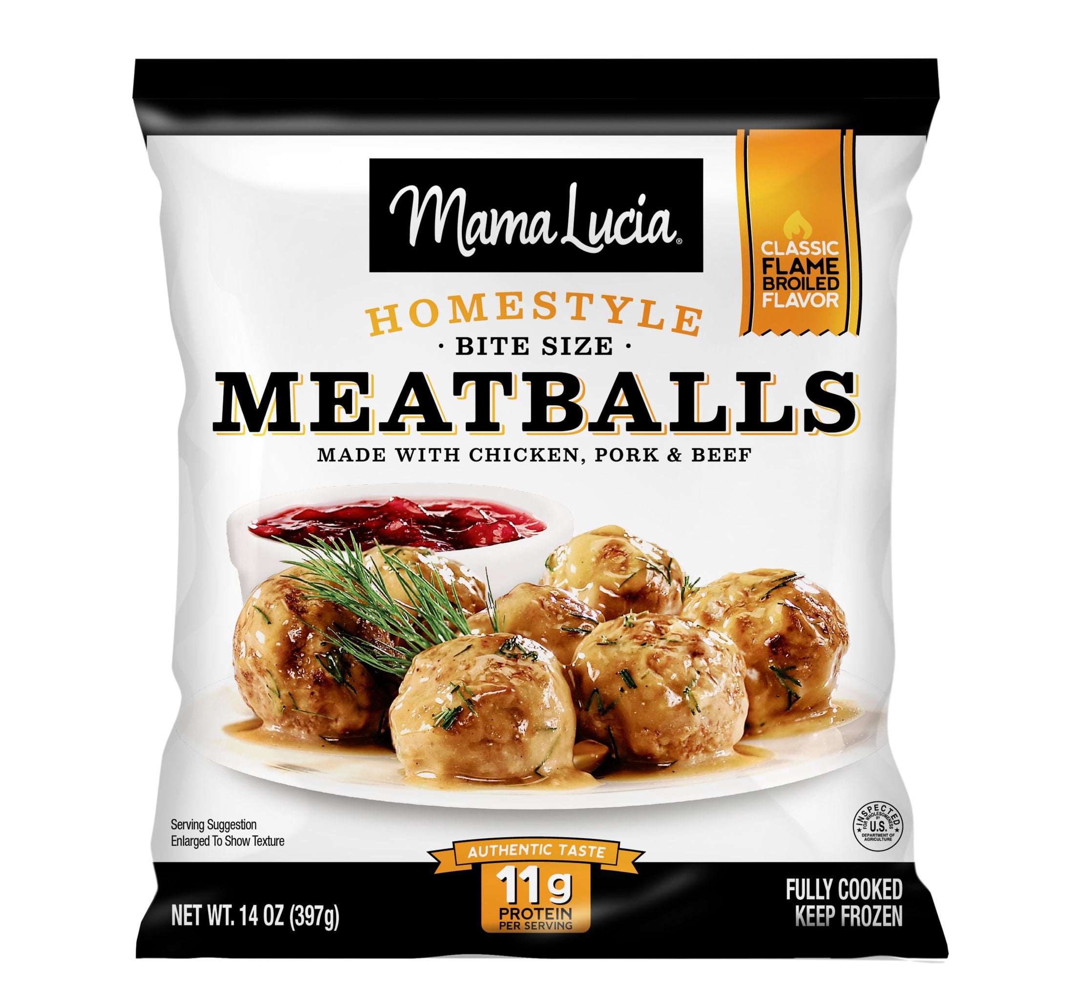 Mama Lucia Homestyle Meatball, 14 oz Bag (Frozen)