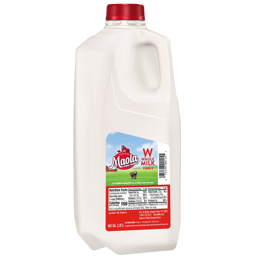 Maola Whole Milk, Vitamin D, Half Gallon