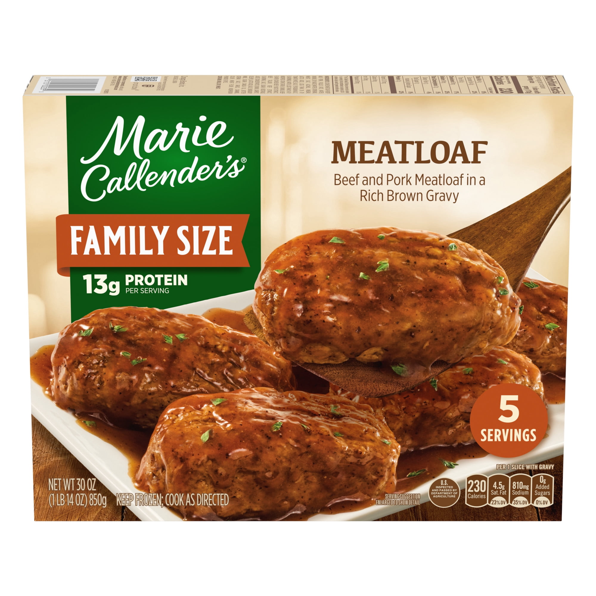 Marie Callenders Meatloaf in Rich Brown Gravy, Family Size, Frozen Meal, 30 oz.