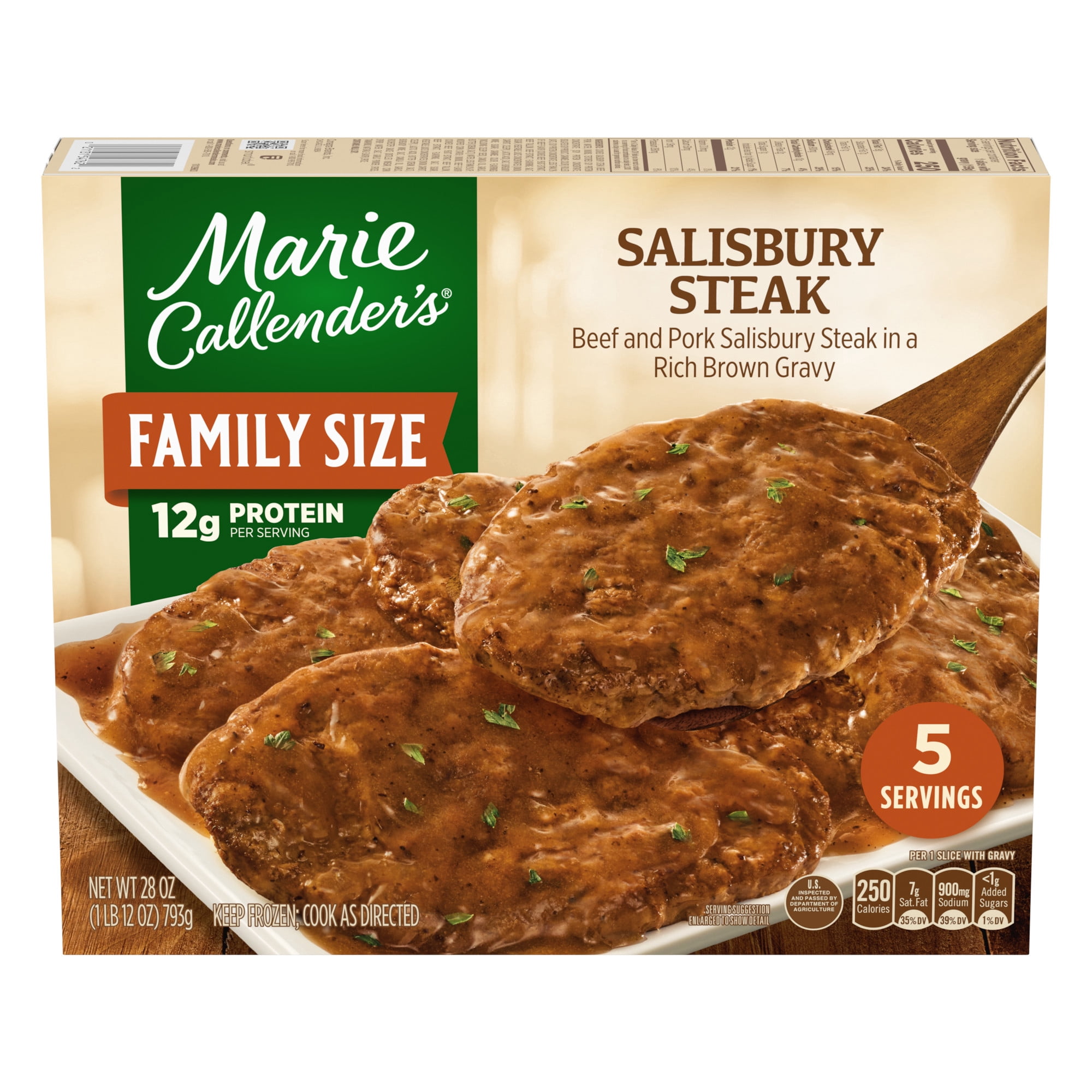 Marie Callenders Salisbury Steak in Rich Brown Gravy, Family Size, Frozen Meal, 28 oz.