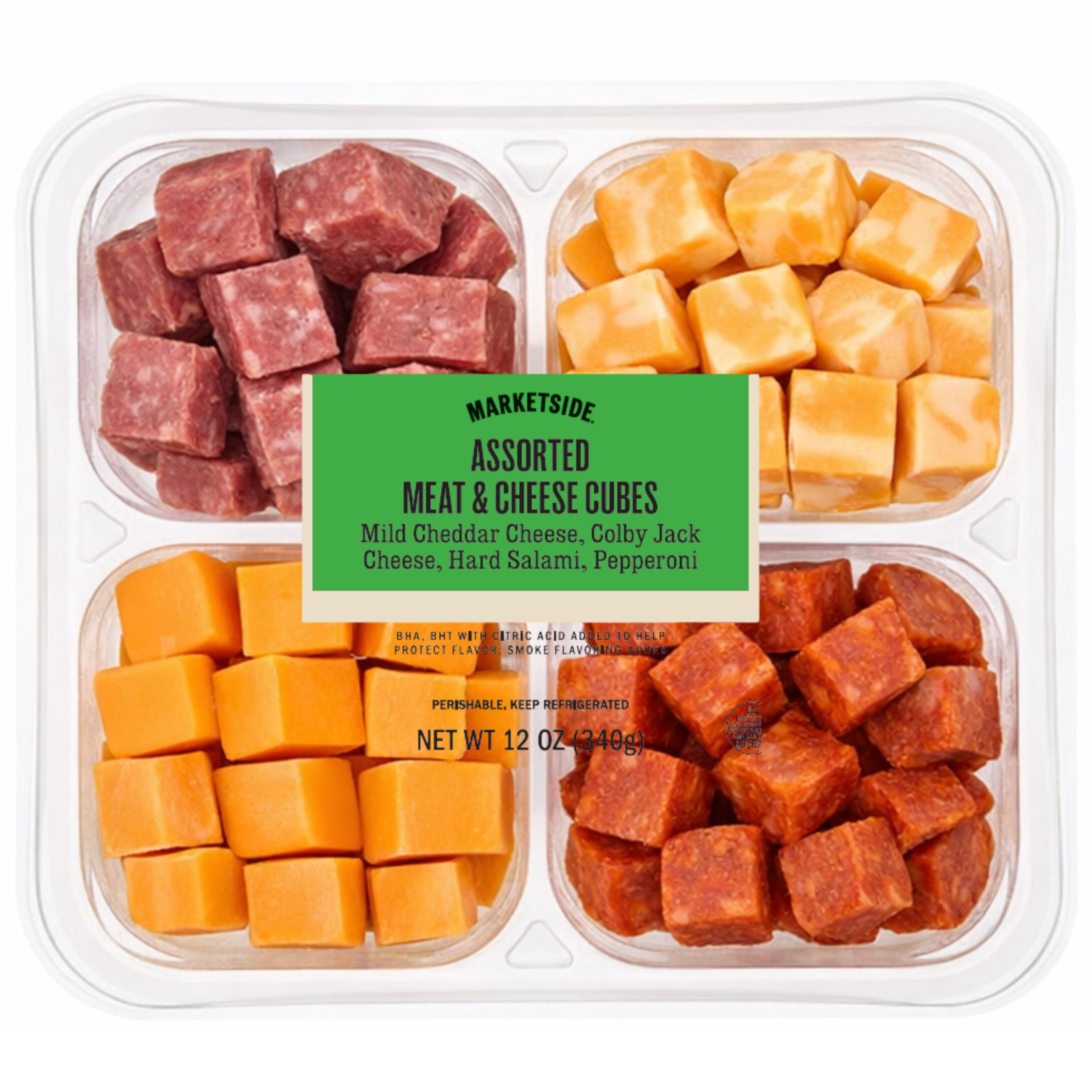 Marketside Assorted Cubed Meat & Cheese Tray, 12 oz, Cubed (Refrigerated)