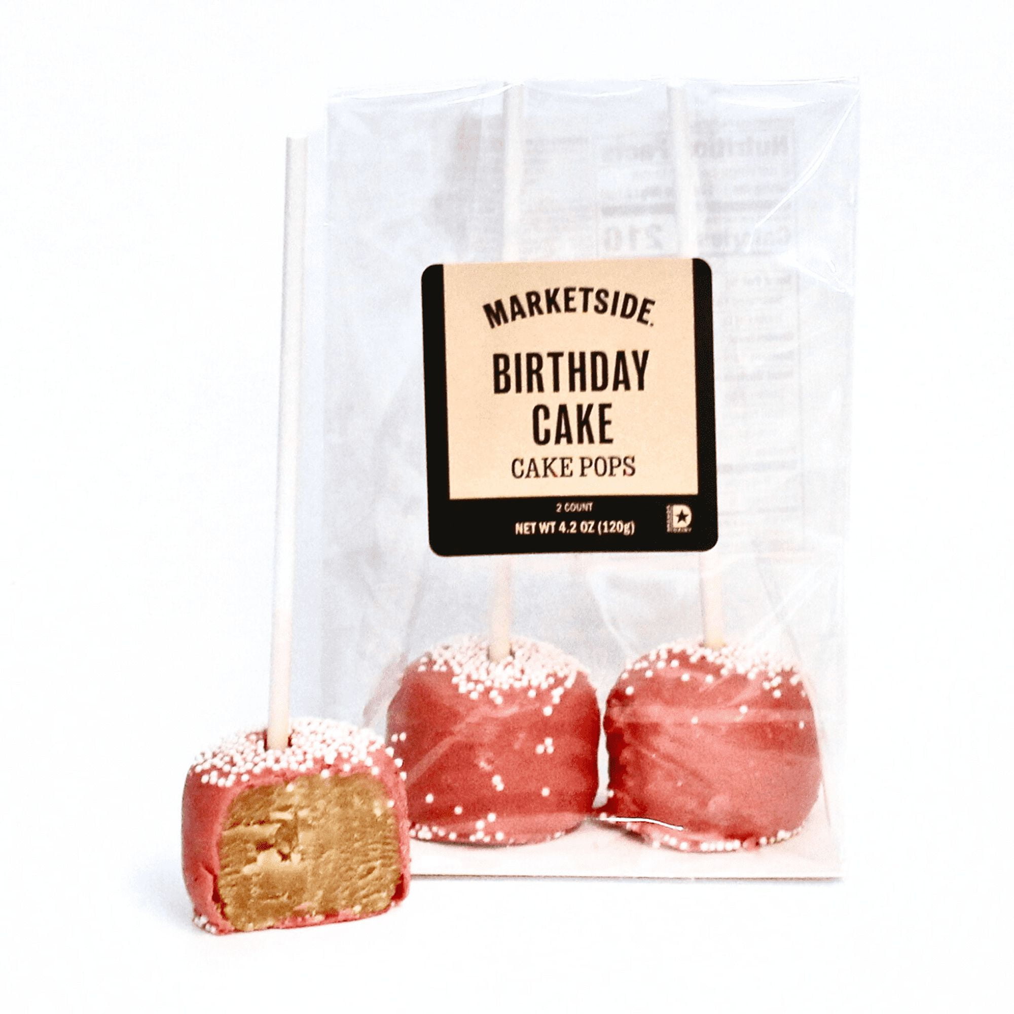 Marketside Birthday Cake Flavored Cake Pops, 4.2 oz, 2 Count (Ready to Eat)
