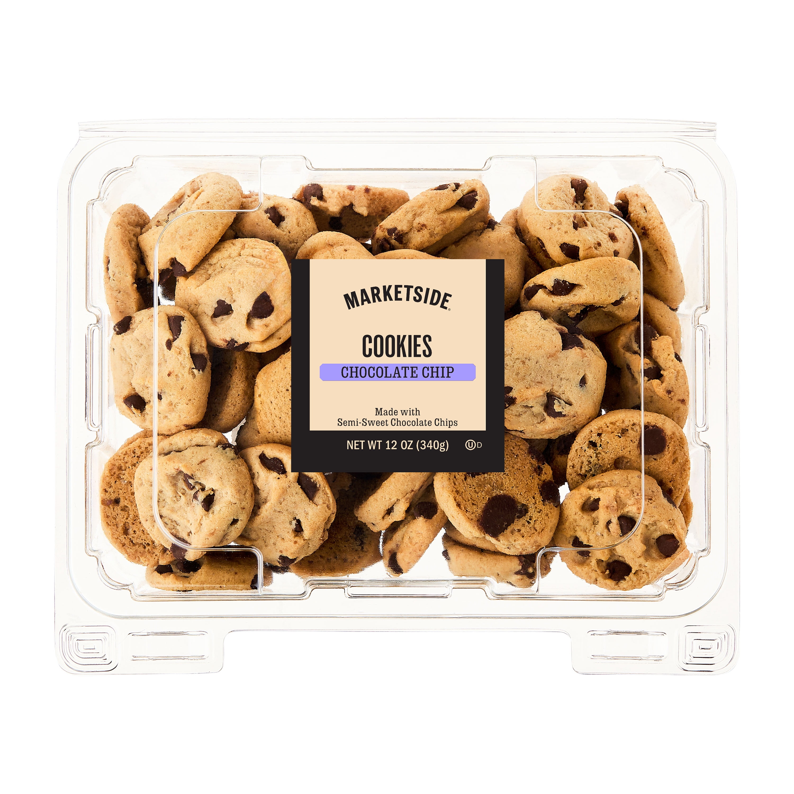 Marketside Bite Sized Chocolate Chip Baked Cookies, 12 oz, 48 Count