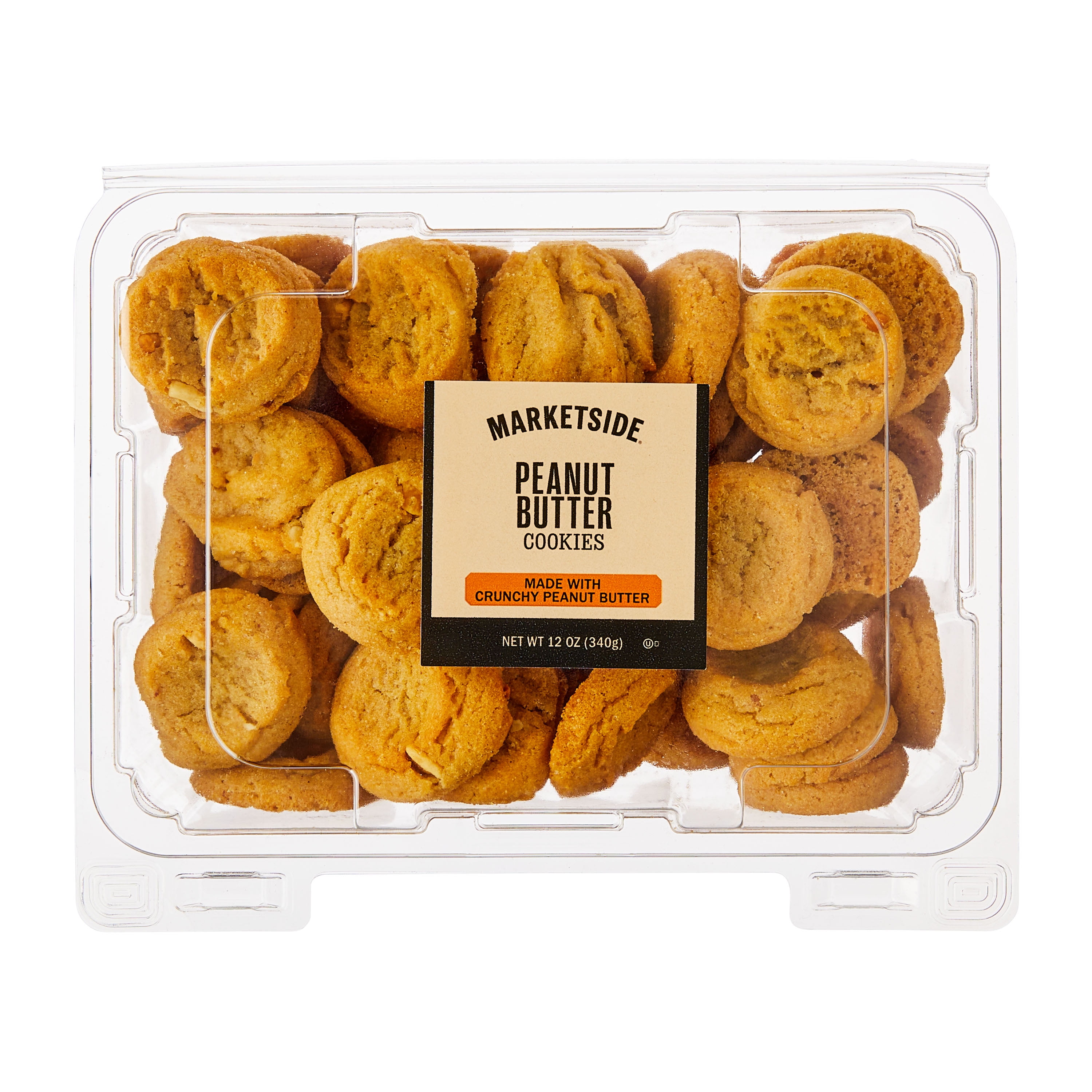 Marketside Bite Sized Soft Peanut Butter Bakery Cookies, 12 oz, 48 Count, Ready to Eat