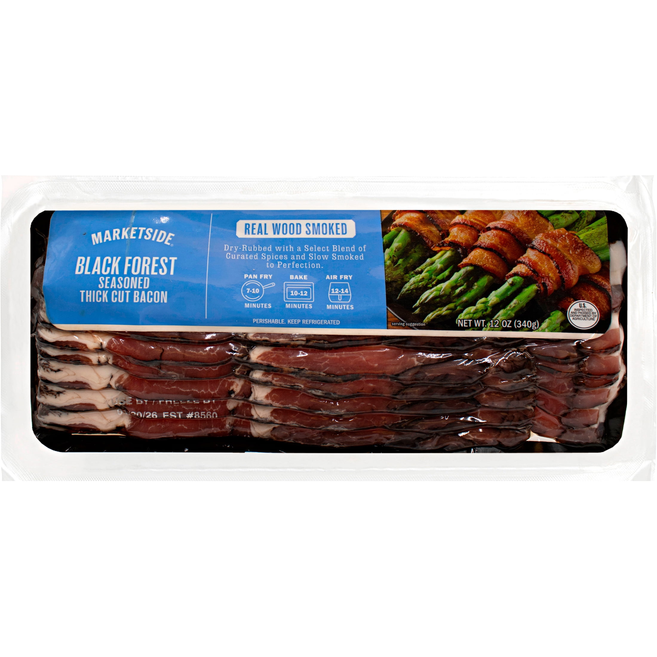 Marketside Black Forest Seasoned Thick Cut Bacon, 12 oz