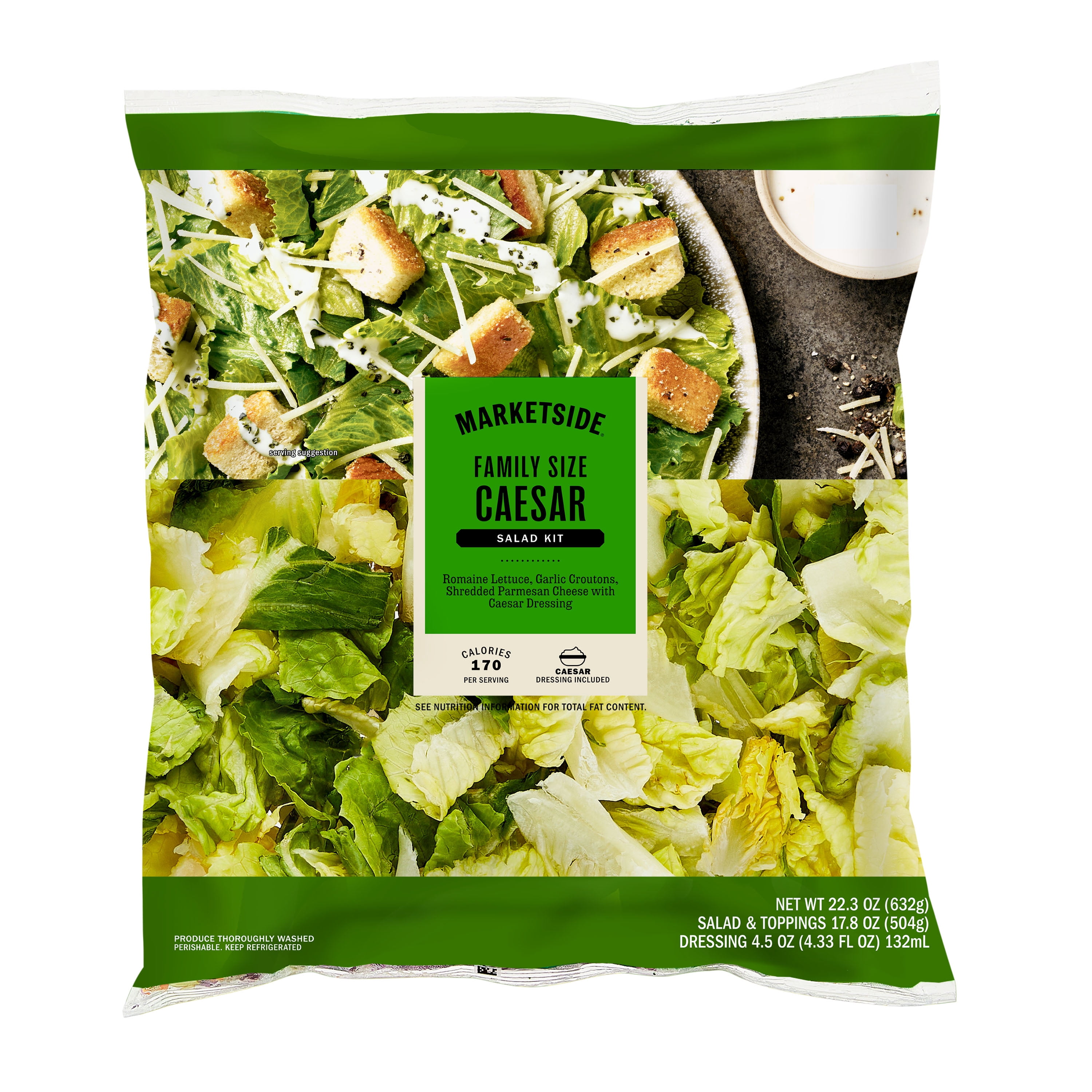 Marketside Caesar Salad Kit Family Size, 22.3 oz (Refrigerated)