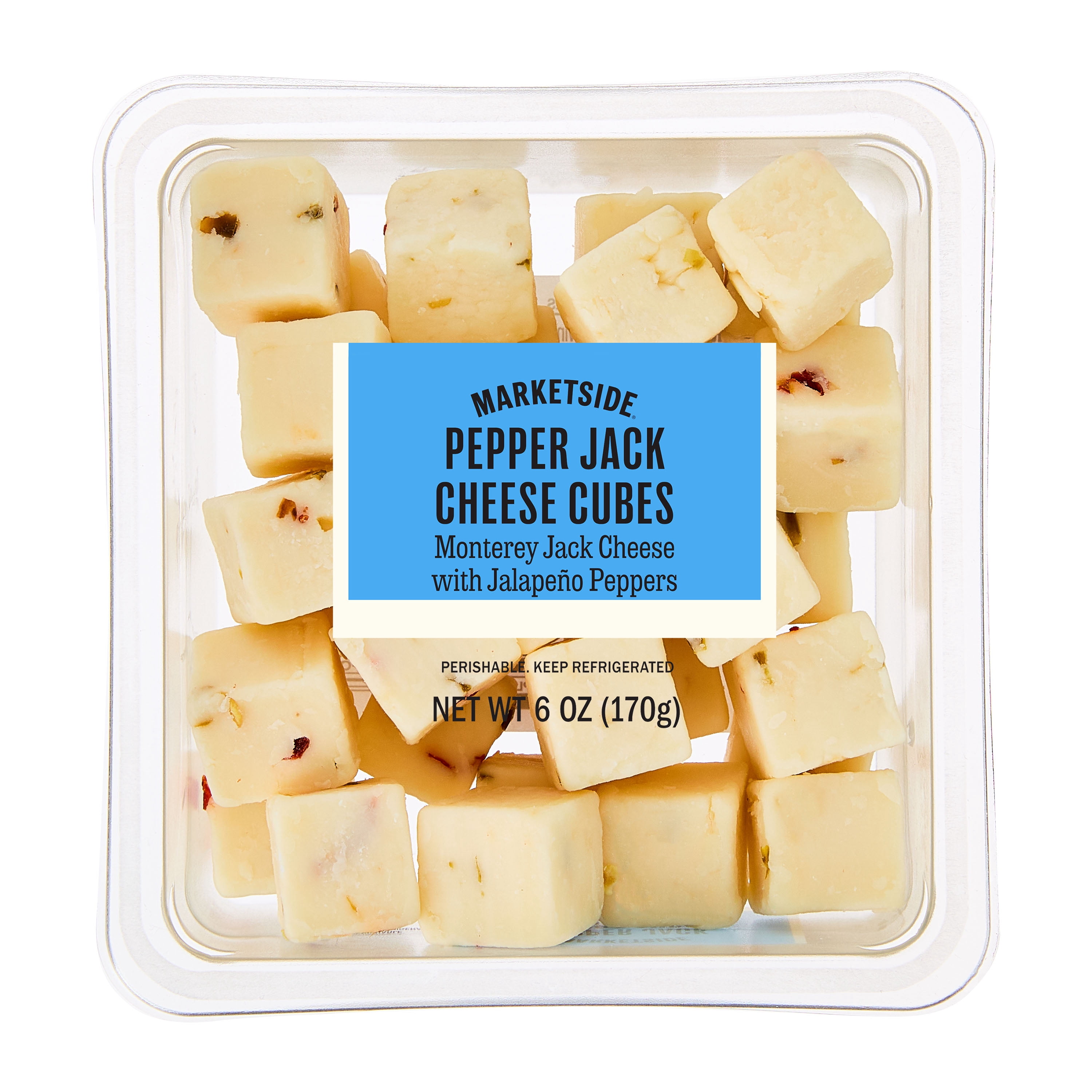 Marketside Cubed Pepper Jack Cheese Cup, 6 oz Plastic Cup (Refrigerated)