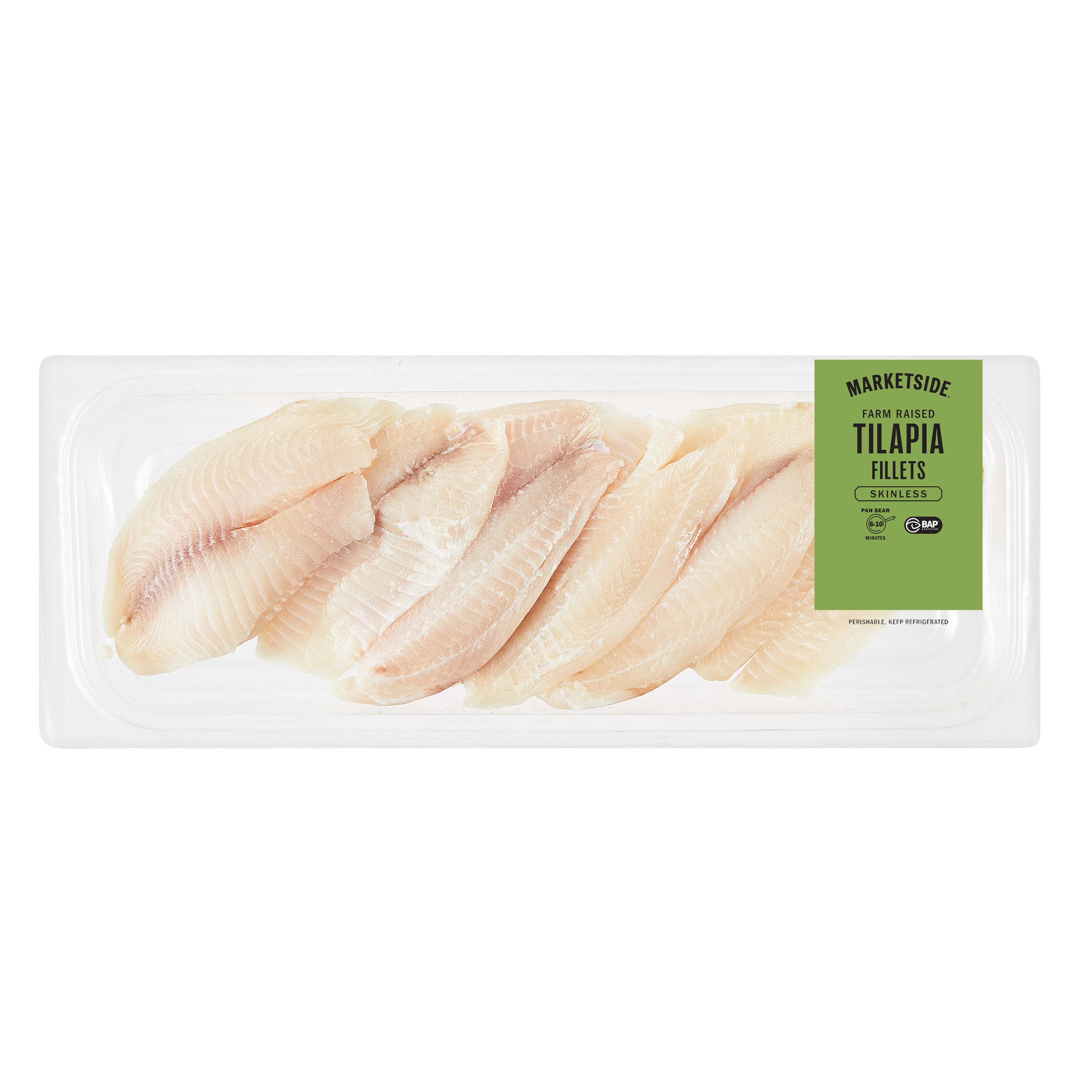 Marketside Farm Raised Skinless Tilapia Fillets, 1.8 - 2.4 lb