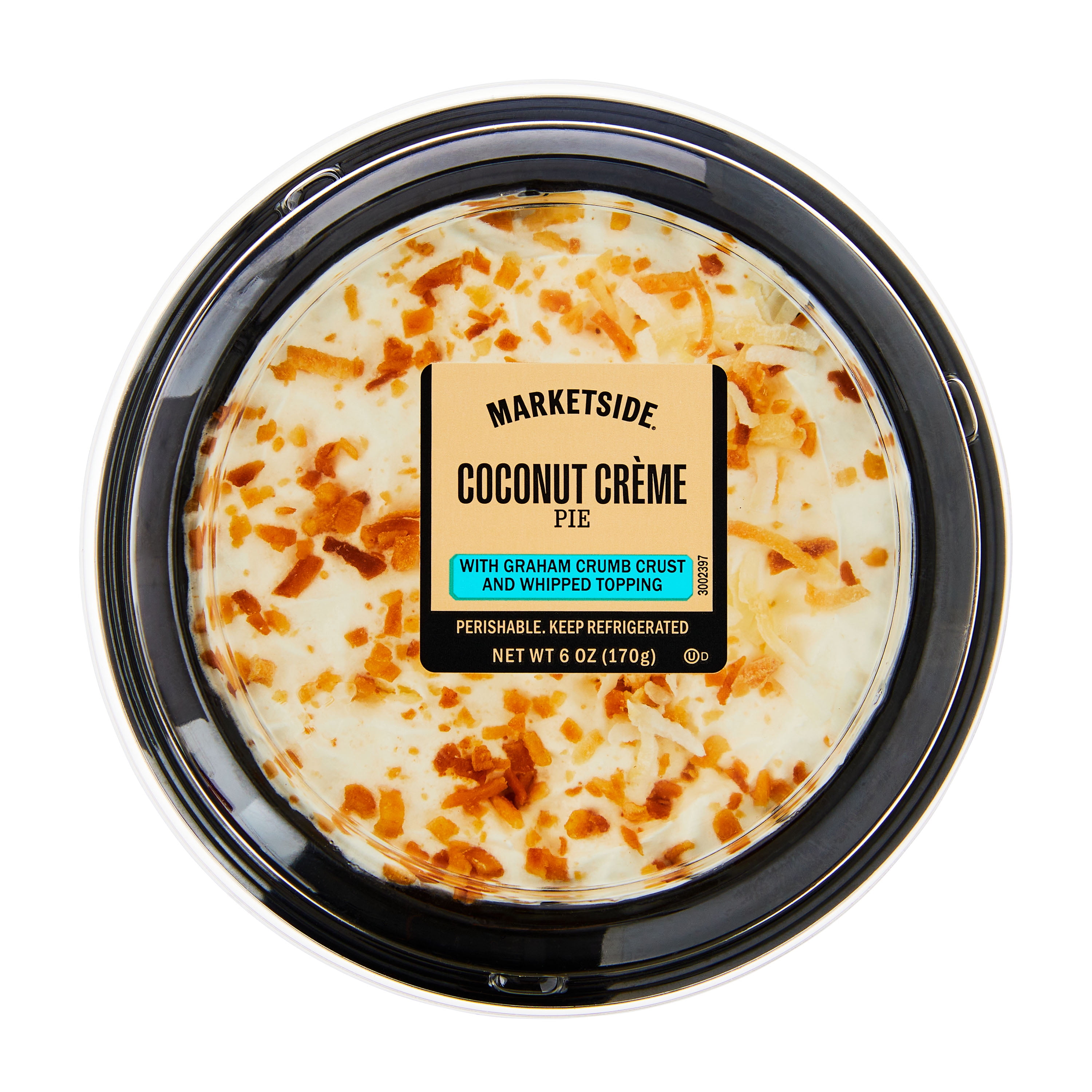 Marketside Mini Coconut Creme Pie, Whipped, 6 oz Plastic Tub, (Refrigerated)