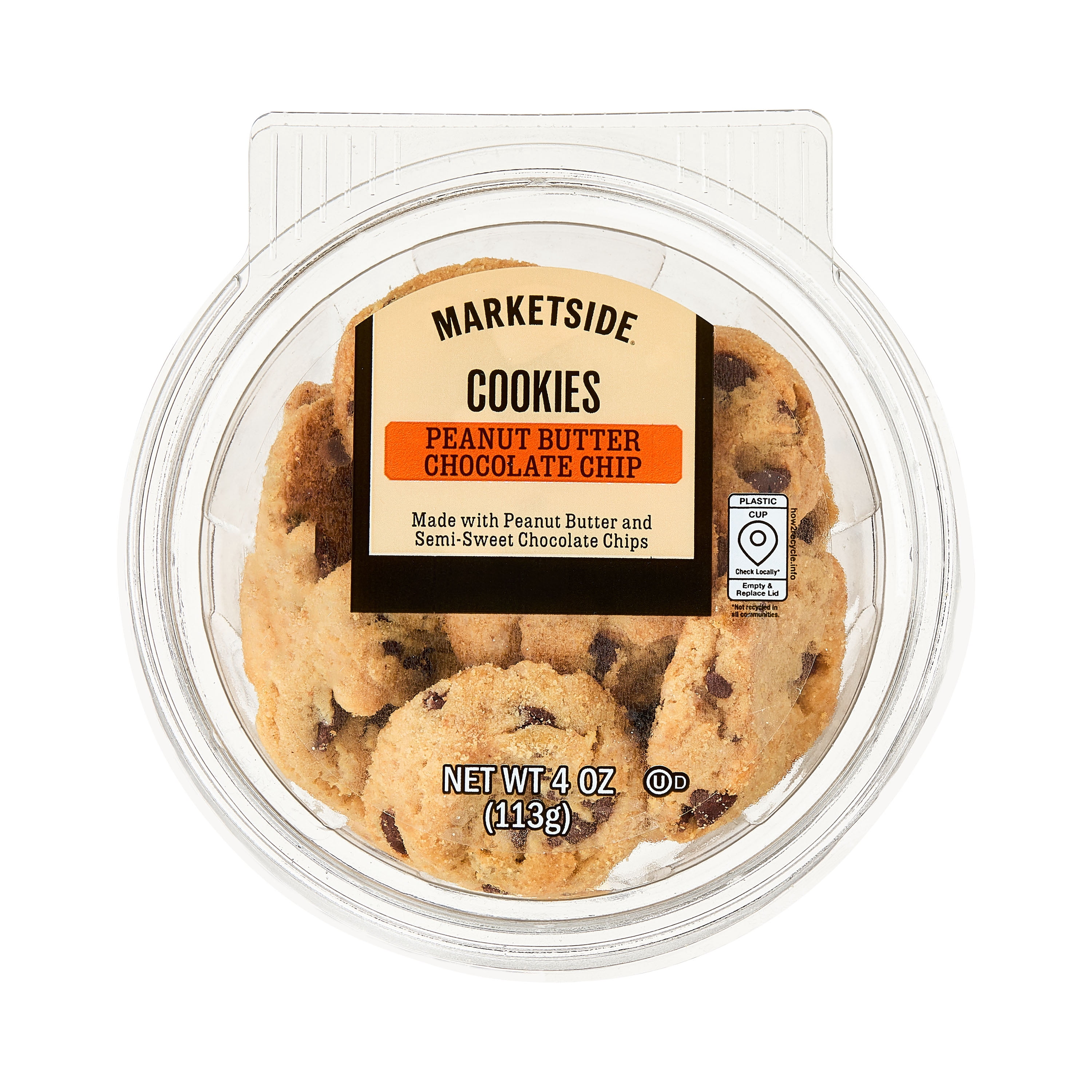 Marketside Mini Peanut Butter Chocolate Chip Baked Cookies, 4 oz, 8 Count