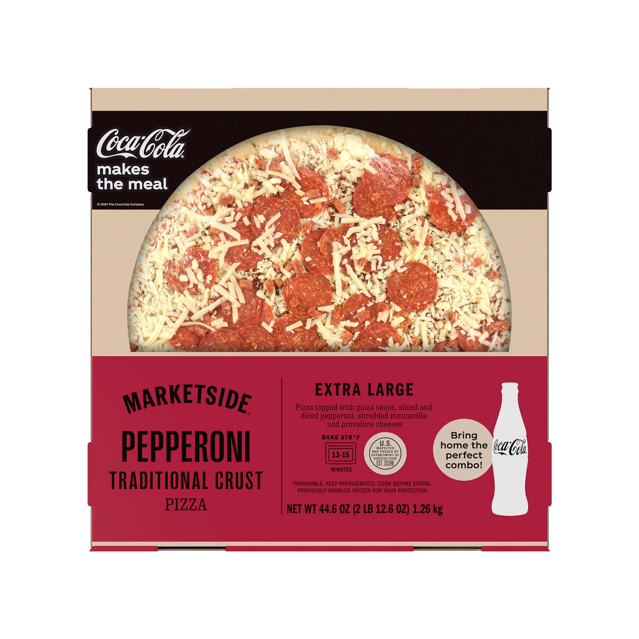 Marketside 16-inch Extra Large Pepperoni Pizza with Marinara Sauce and Cheese, 44. 6 oz (Ready to Bake)
