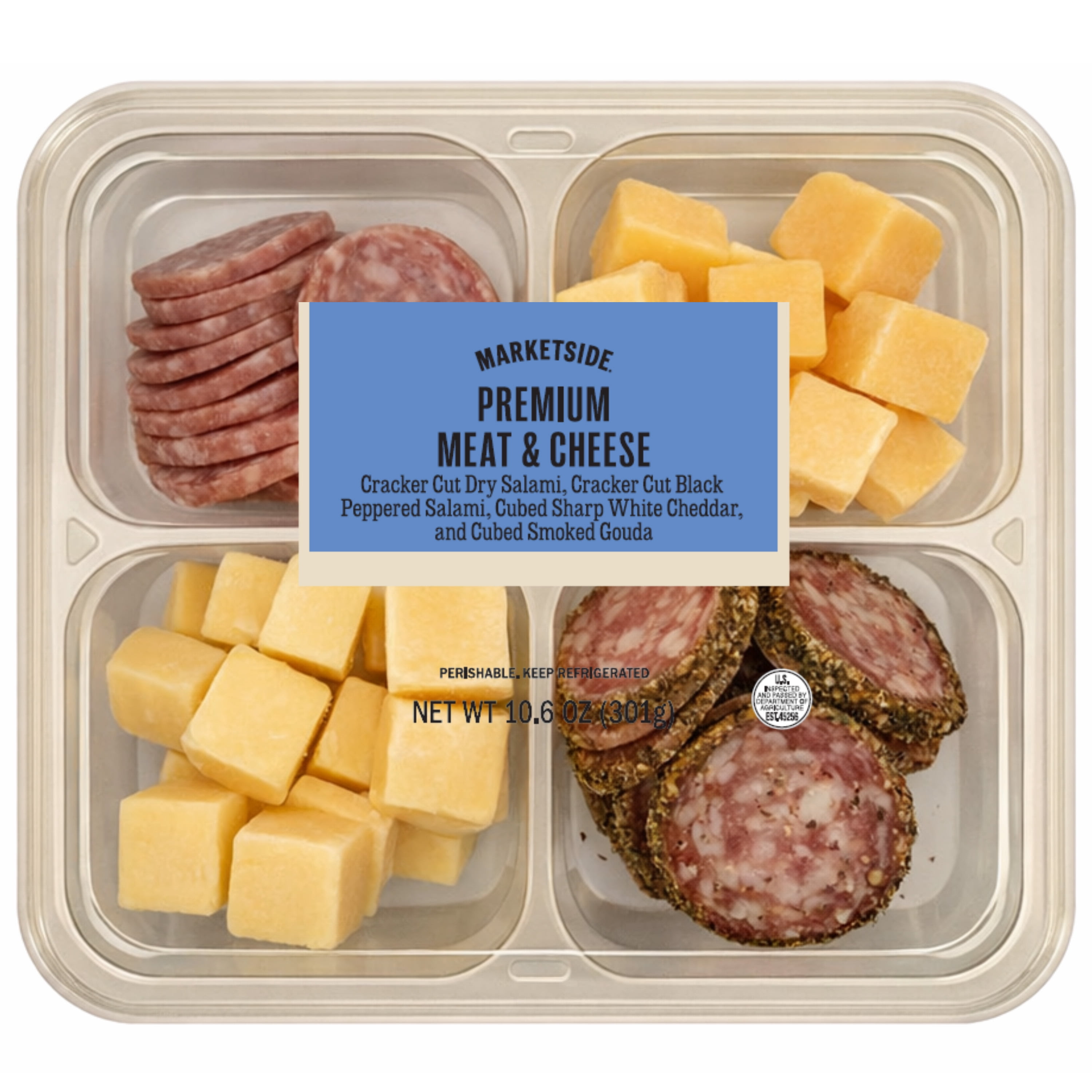 Marketside Premium Meat & Cheese Cubes, 10.6 oz (Cubed, Refrigerated)