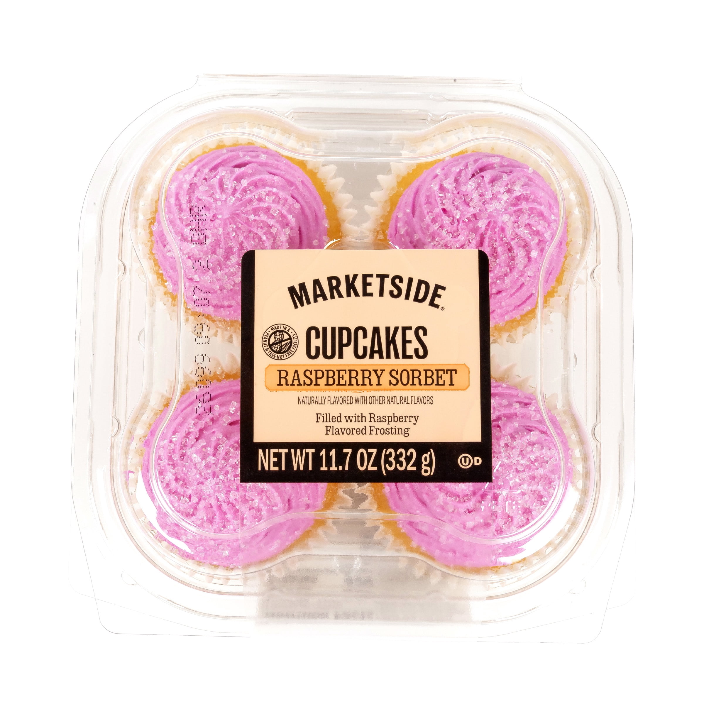 Marketside Raspberry Sorbet Cupcakes, 11.7 oz, 4 Count