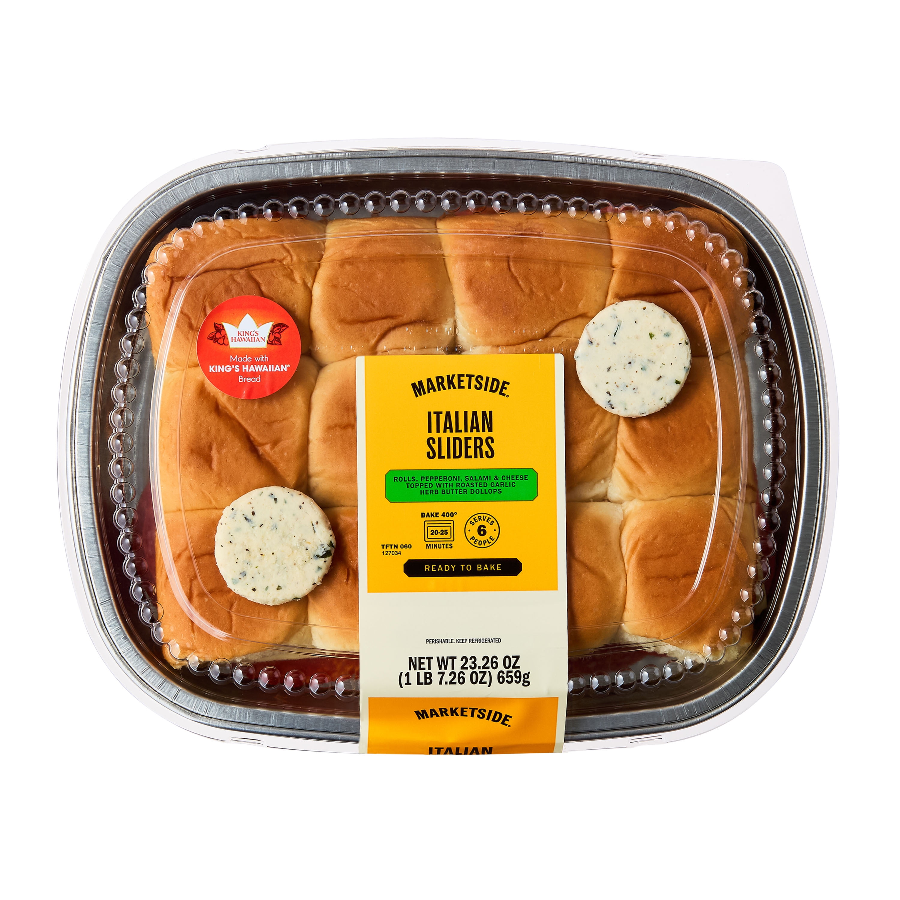 Marketside Ready to Bake Italian Sliders, 23.26 oz, 12 Count (Refrigerated)