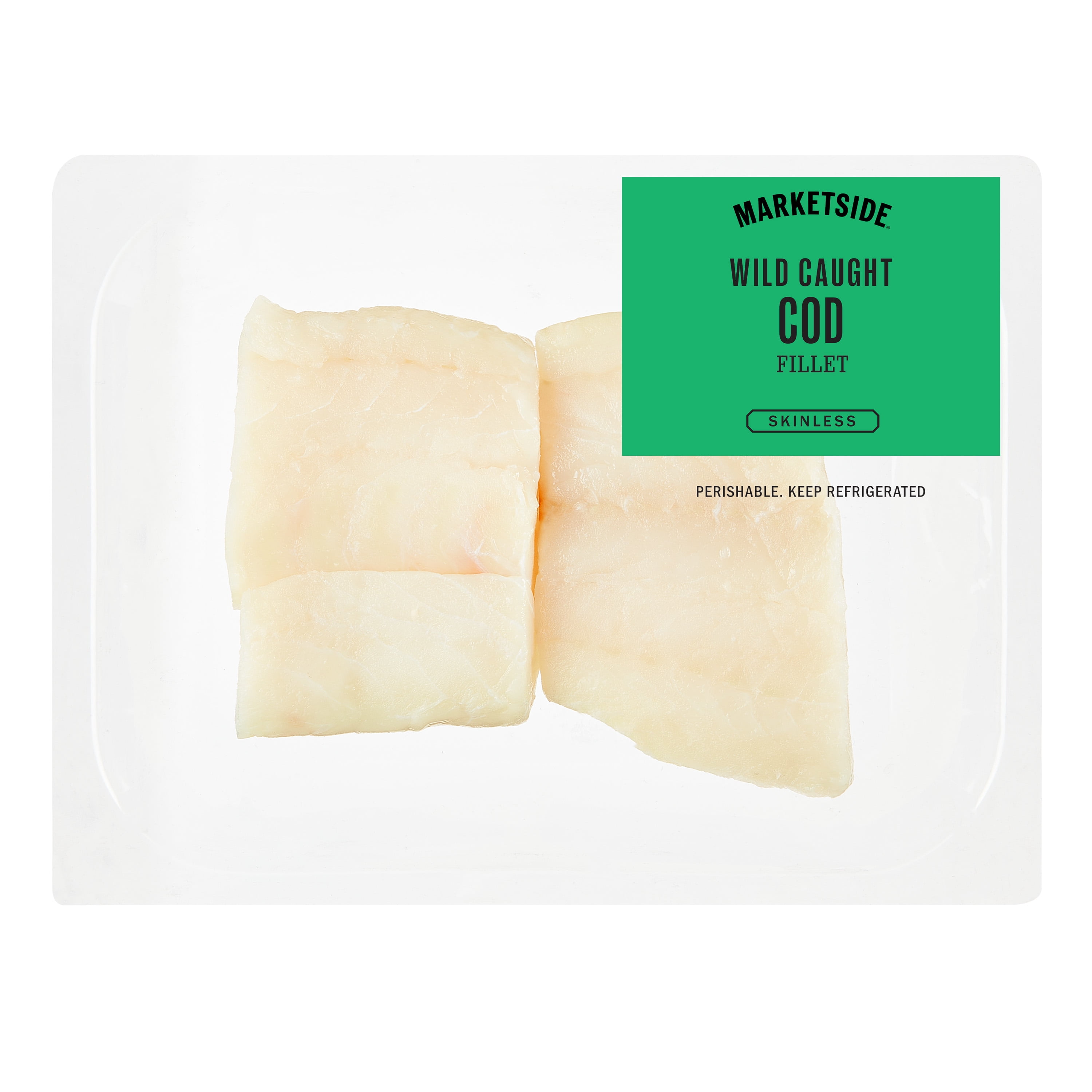 Marketside Skinless Wild Caught Cod Fillet, 0.70 - 1.4 lb