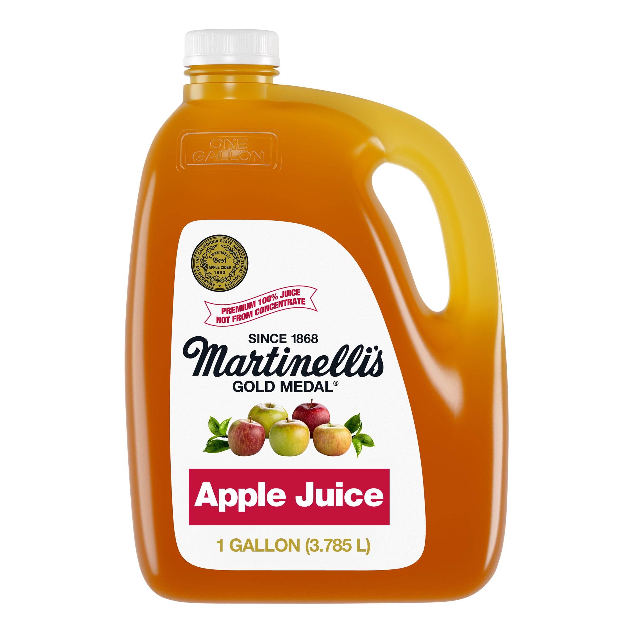 Martinelli's Gold Medal Apple Juice, 100% Pure Apple Juice, 128 fl oz, 1 Gallon, Shelf-Stable