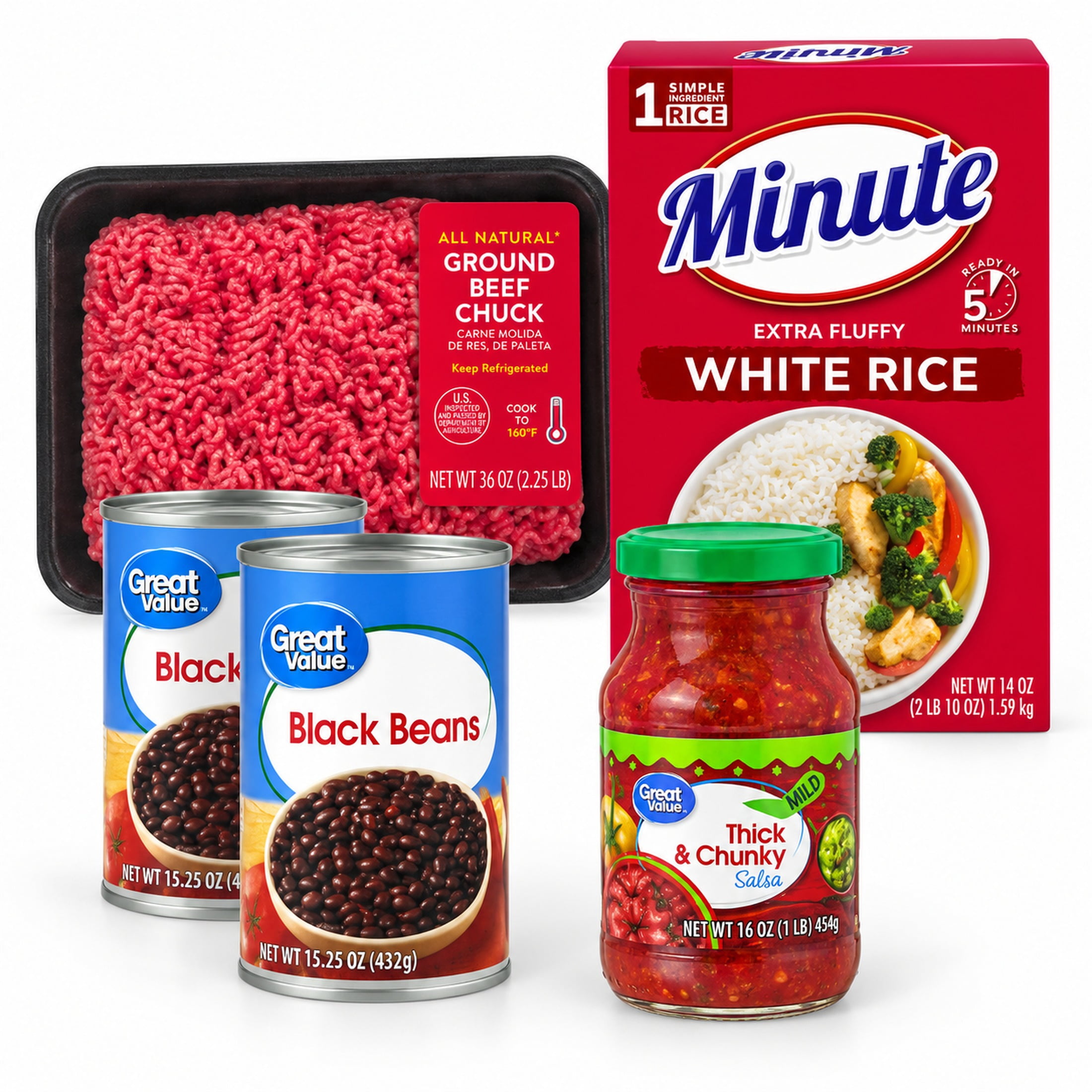 Mexican-Style Ground Beef Rice Bowl Meal Bundle