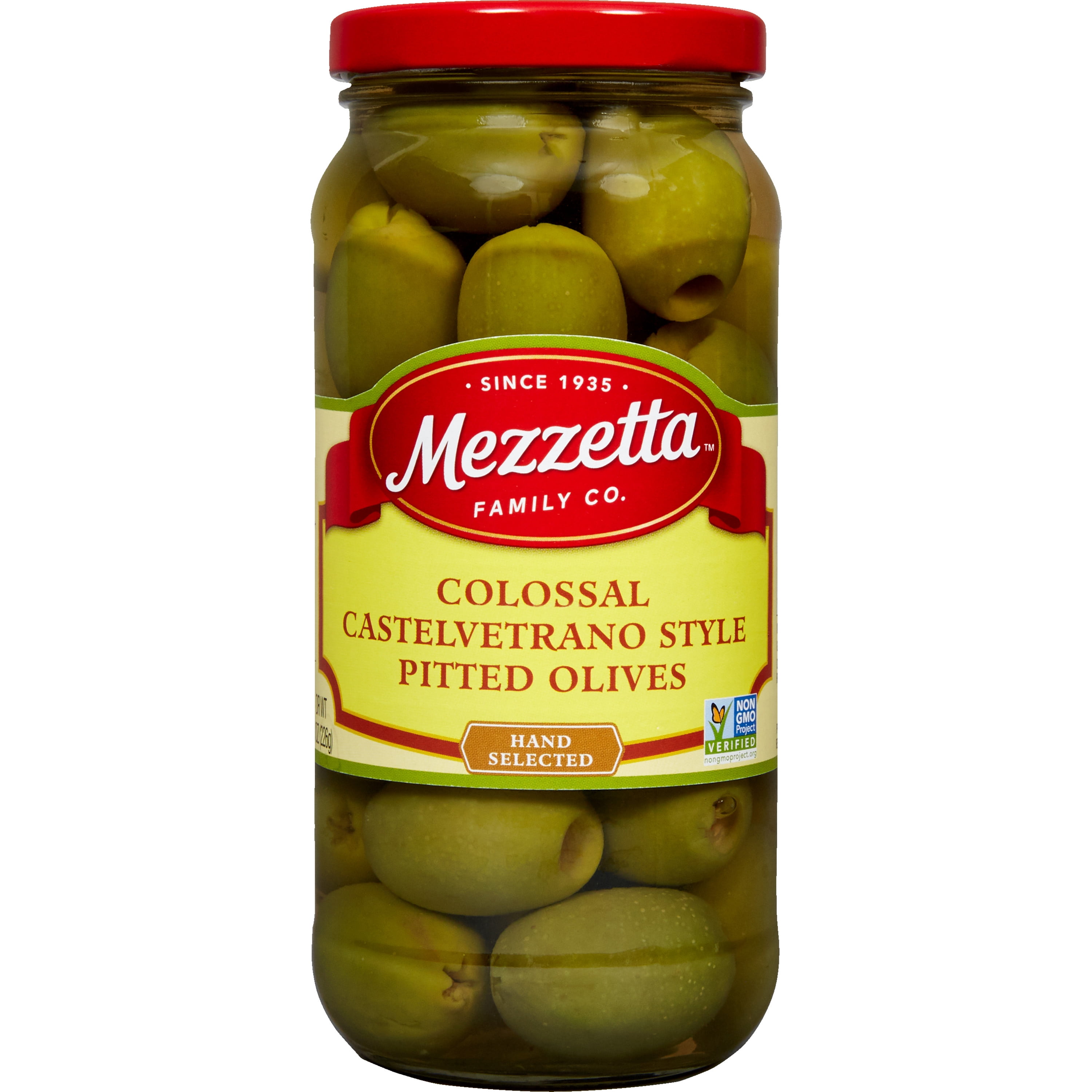 Mezzetta Colossal Castelvetrano Style Pitted Olives, 16 fl oz Jar