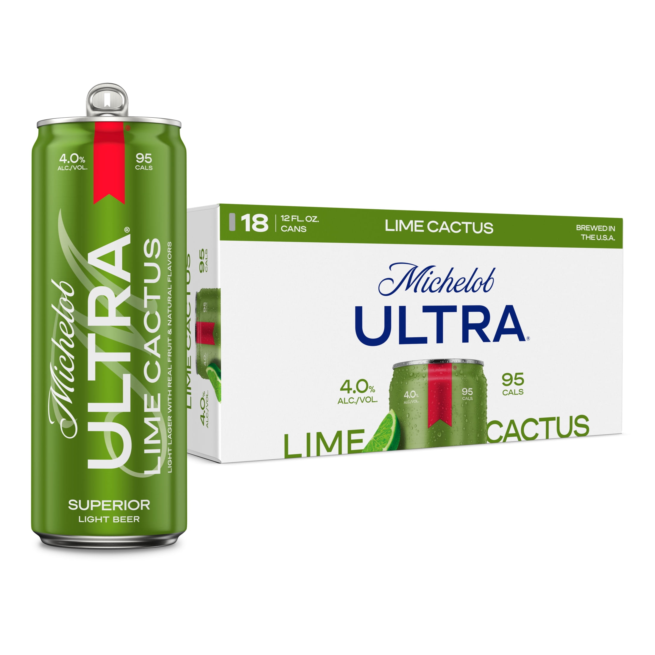 Michelob ULTRA Michelob Ultra Lime Cactus American Beer 18 pack 12 fl oz Aluminum Cans 4% ABV