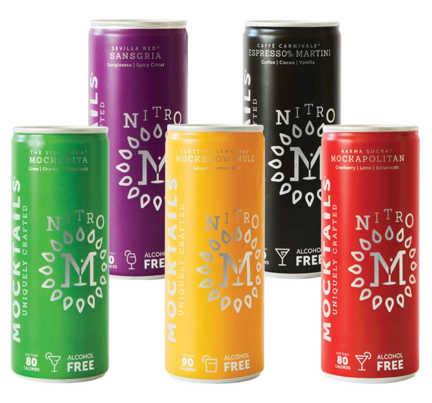 Mocktails Uniquely Crafted - Nitro Variety Pack, Non Alcoholic Cocktails, 6.8 oz, 6 Pack