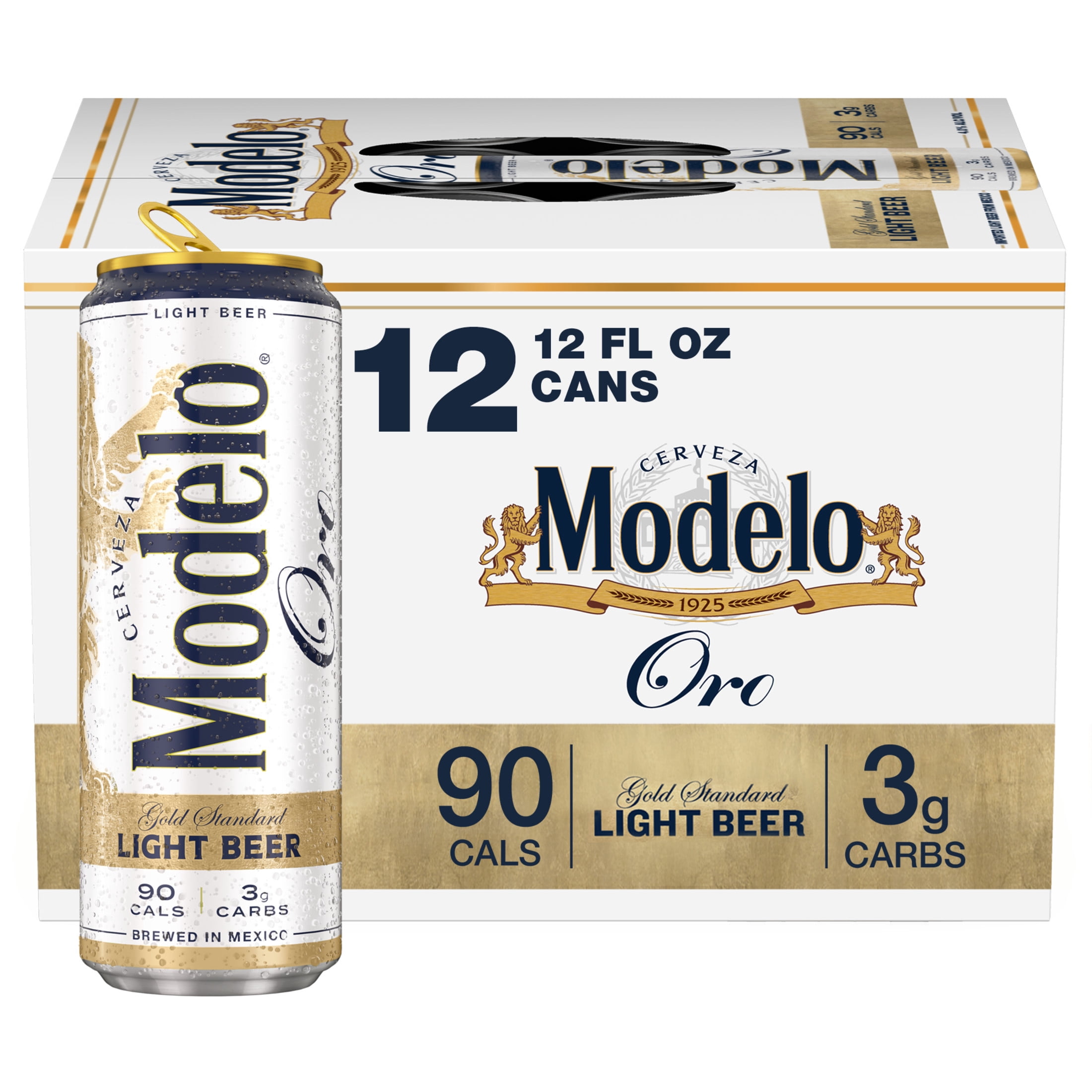 Modelo Oro Mexican Lager Import Lower Calorie* Light Beer, 12 oz, 12 pk