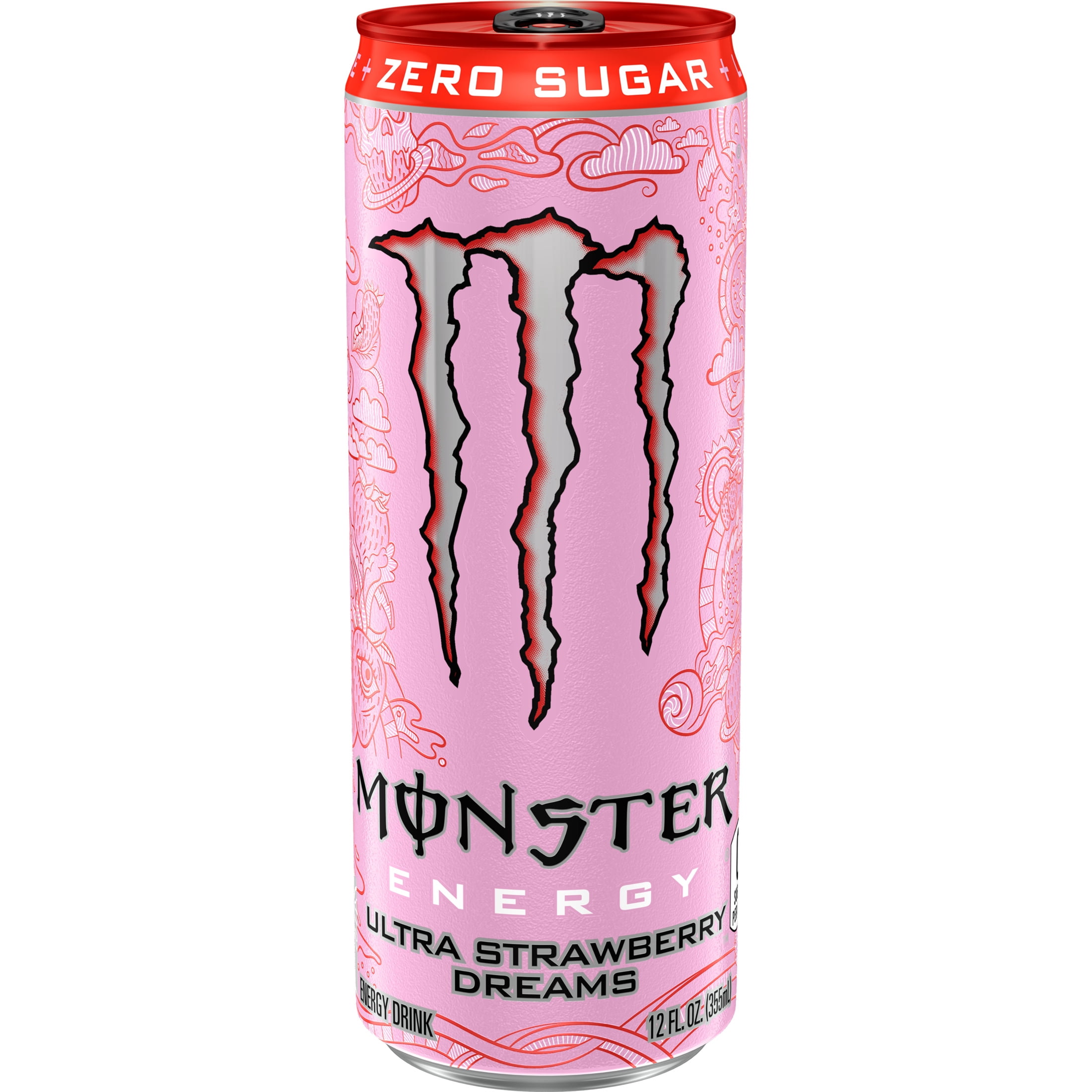 Monster Energy Ultra Strawberry Dreams Sugar Free Energy Drink 12 fl oz Can