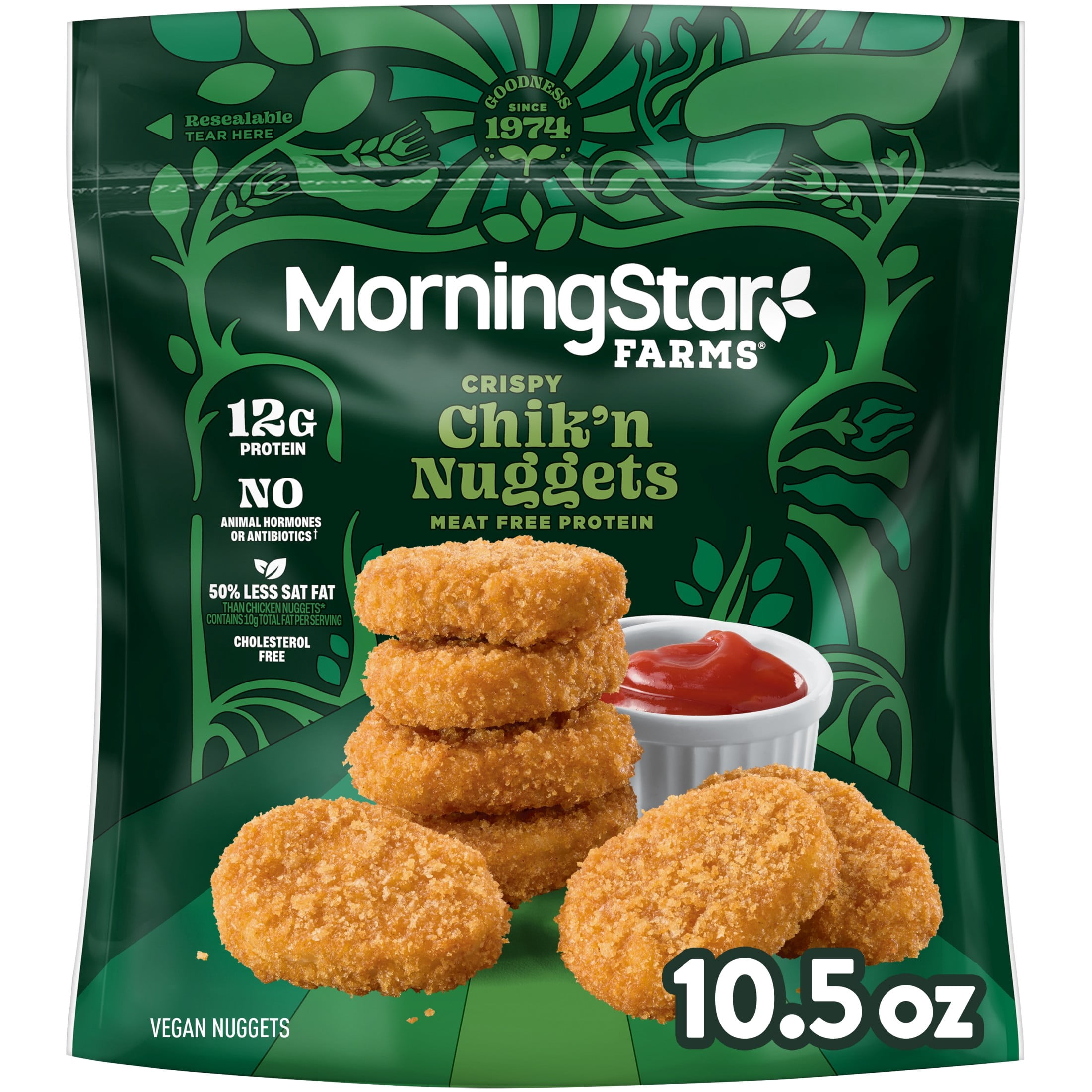 MorningStar Farms Original Plant Based Crispy Chik'n Nuggets, Vegan Chicken, 10.5 oz Bag