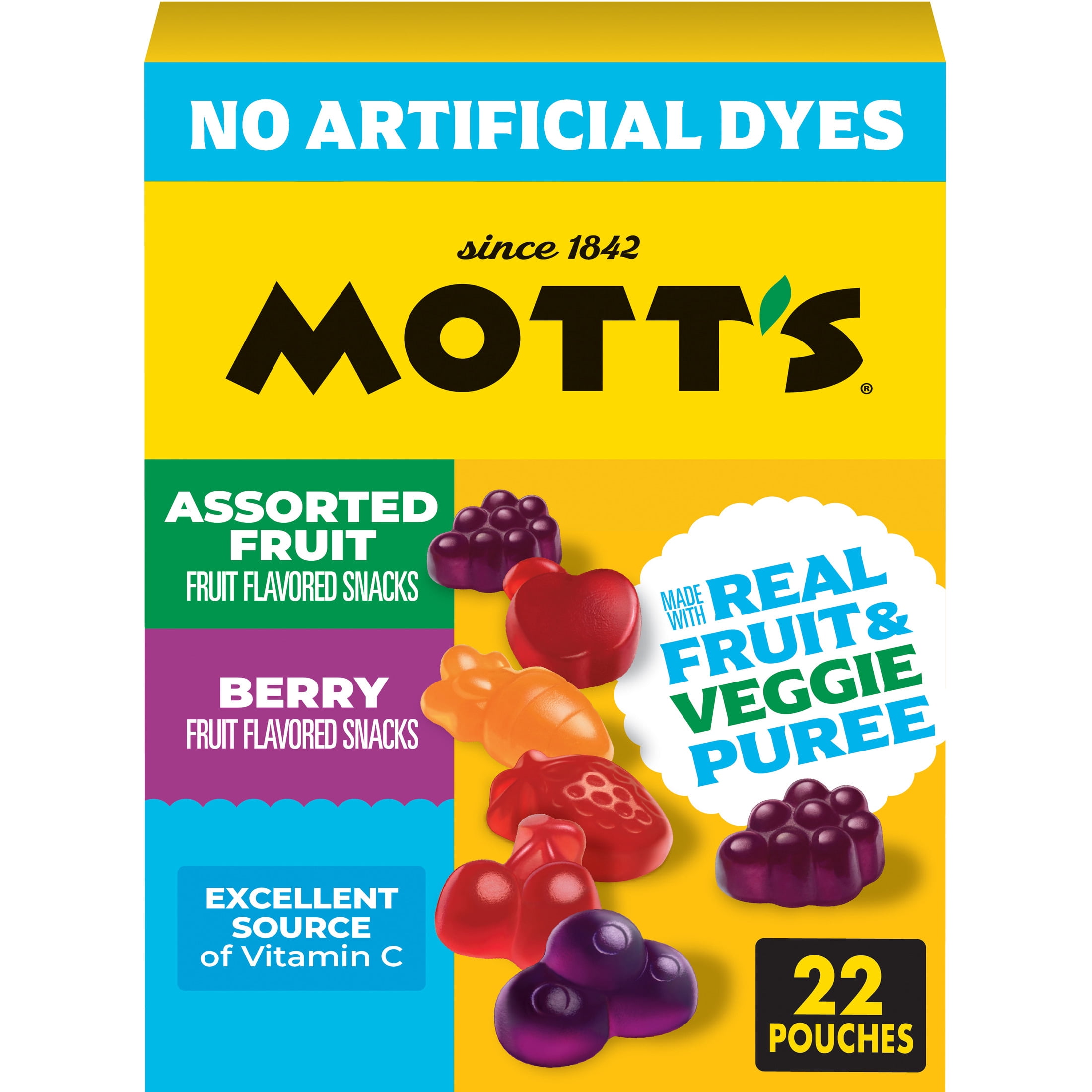 Mott's Assorted Fruit and Berry Snacks Variety Pack, 22 ct