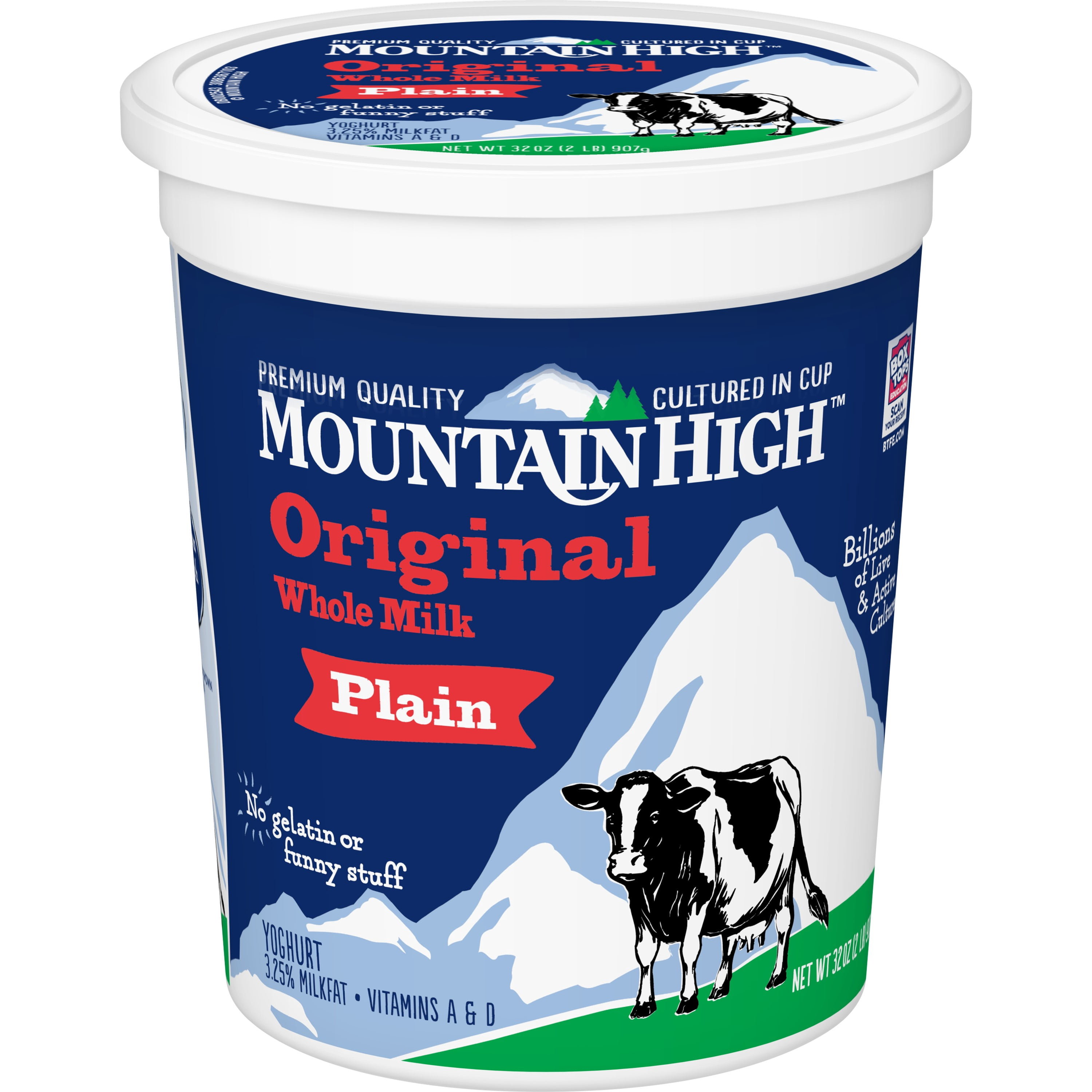 Mountain High, Low Fat Yogurt, Vanilla, Gluten Free Snacks, 32 OZ Container