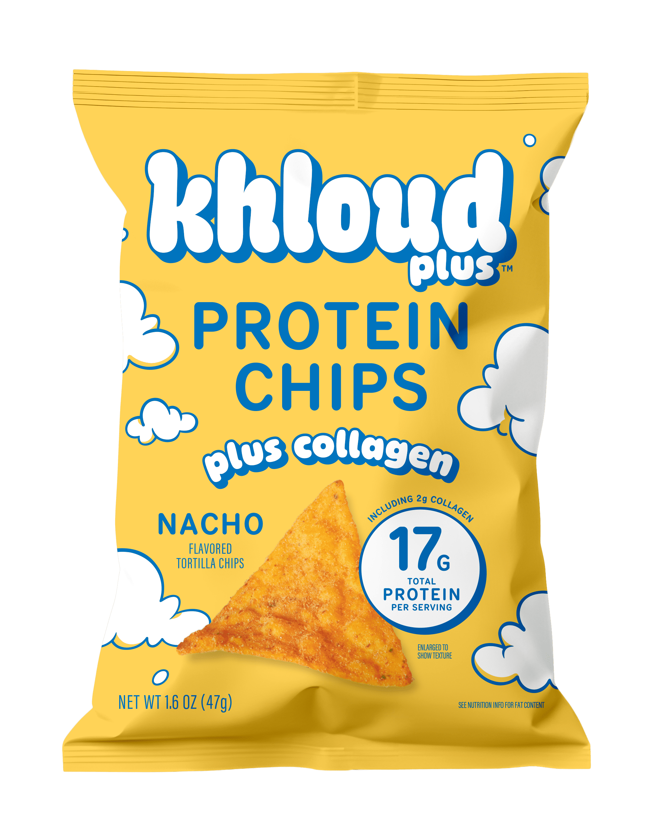 Khloud Plus Nacho Protein Tortilla Chips with Collagen 1.6oz