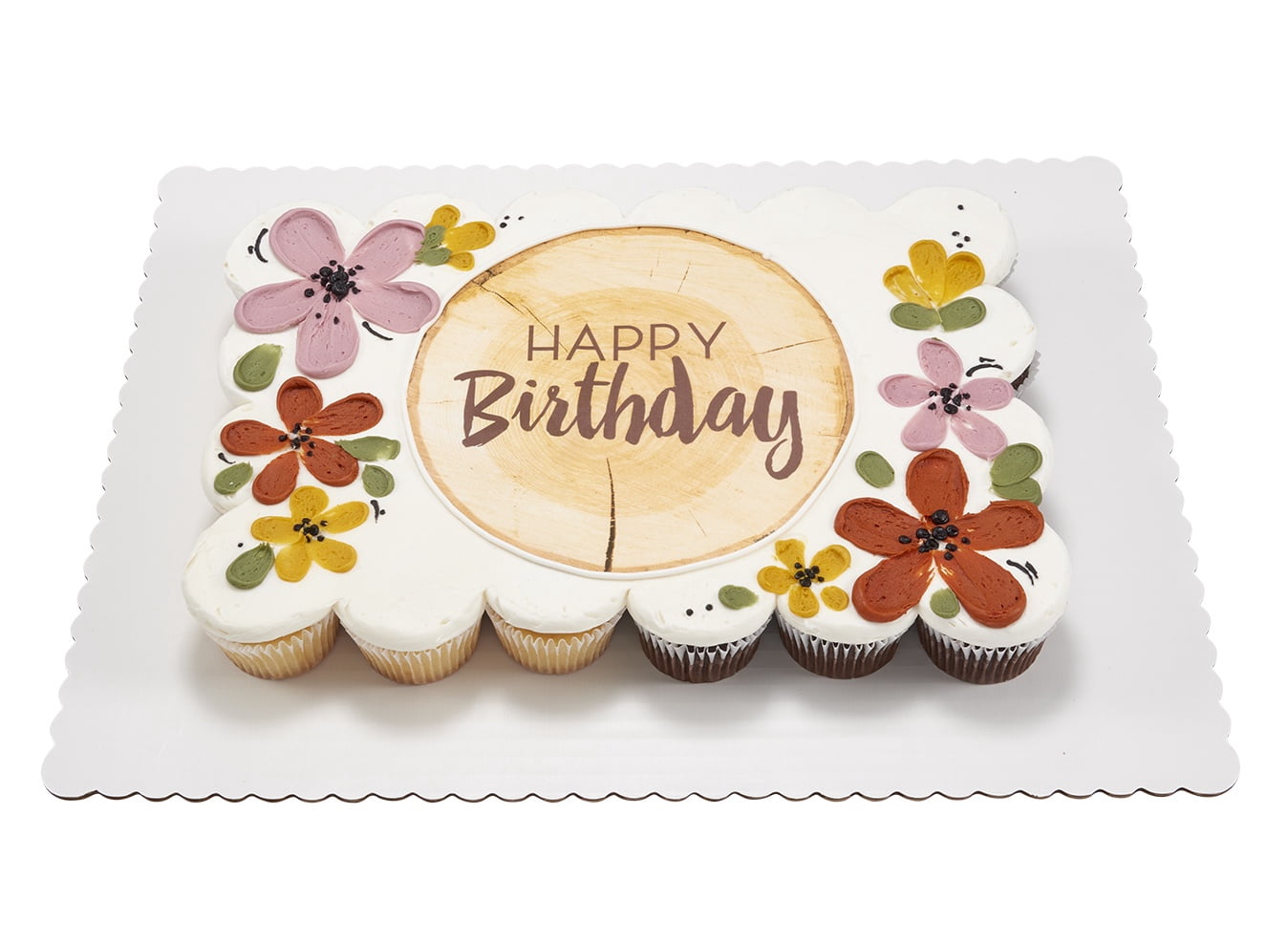 Natural Brushstrokes Cupcake Cake