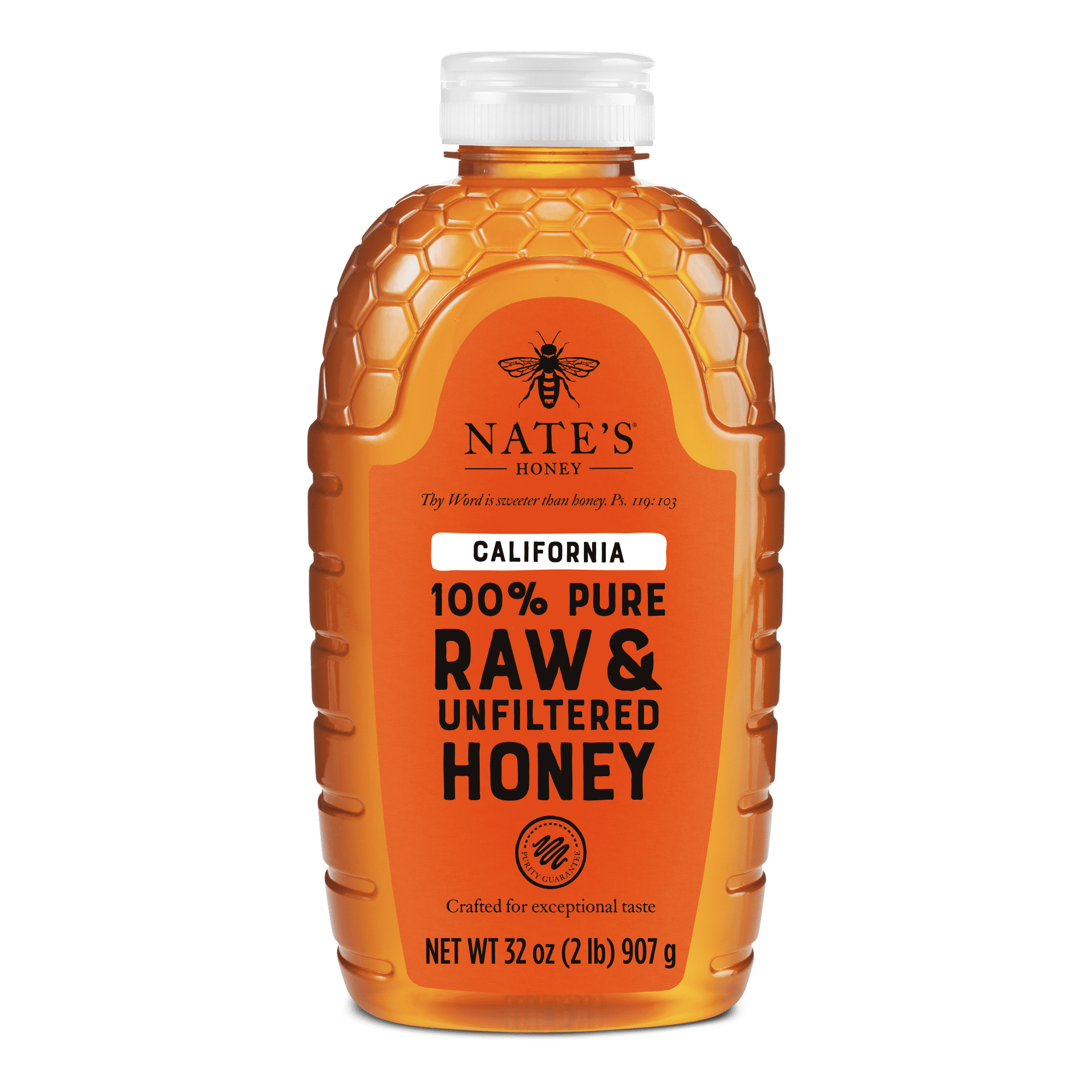 Nate's California Honey: 100% Pure, Raw and Unfiltered Honey - 32 fl oz Bottle