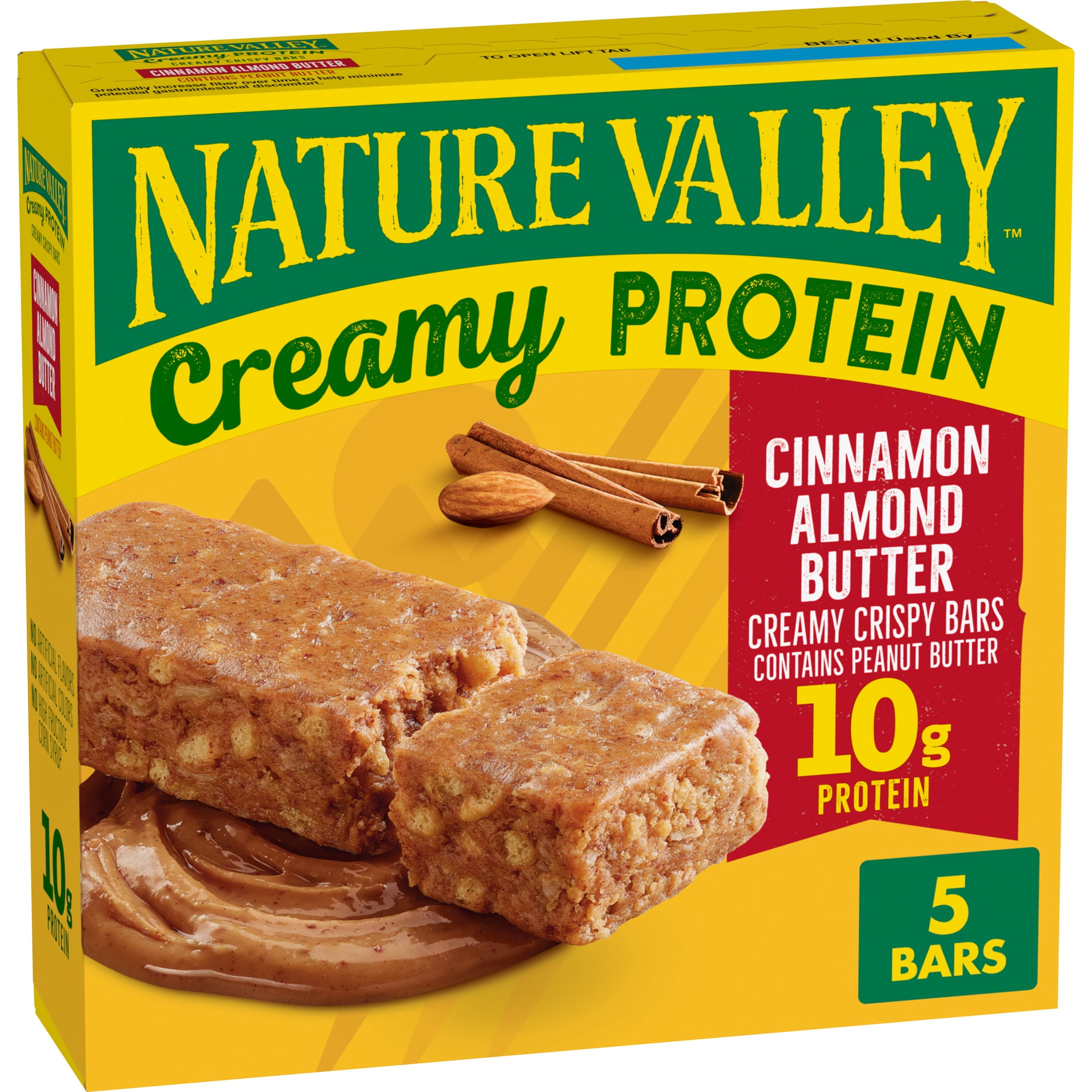 Nature Valley Creamy Protein Bars, Cinnamon Almond Butter, 10g Protein, 5 Bars, 7.45 oz