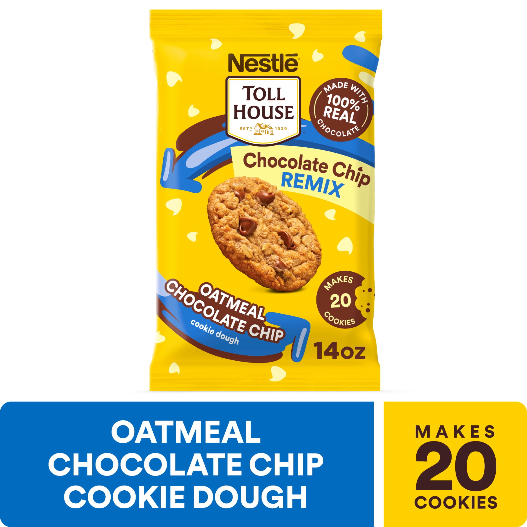 Nestle Toll House, Chocolate Chip Remix, Oatmeal Chocolate Chip Cookie Dough 14 oz