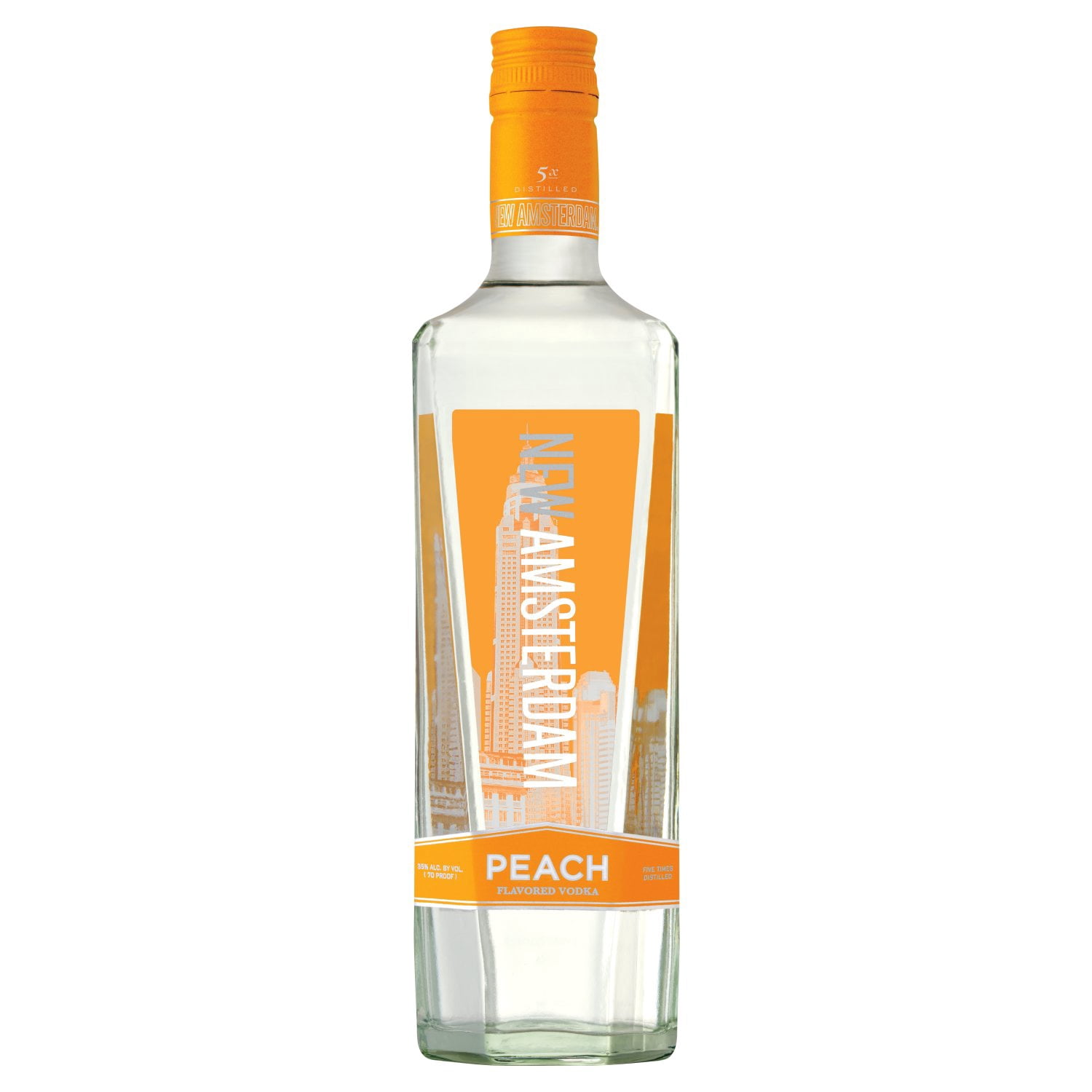 New Amsterdam Peach Flavored Vodka, 750 mL Bottle, 35% ABV