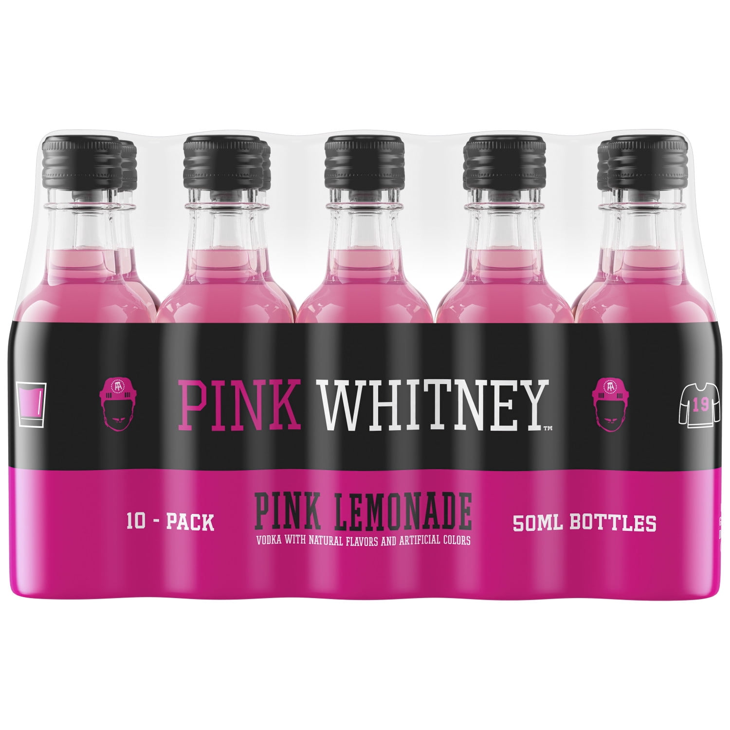 Pink Whitney Lemonade Flavored Vodka, 10 Pack, 50ml Plastic Bottles, 30% ABV